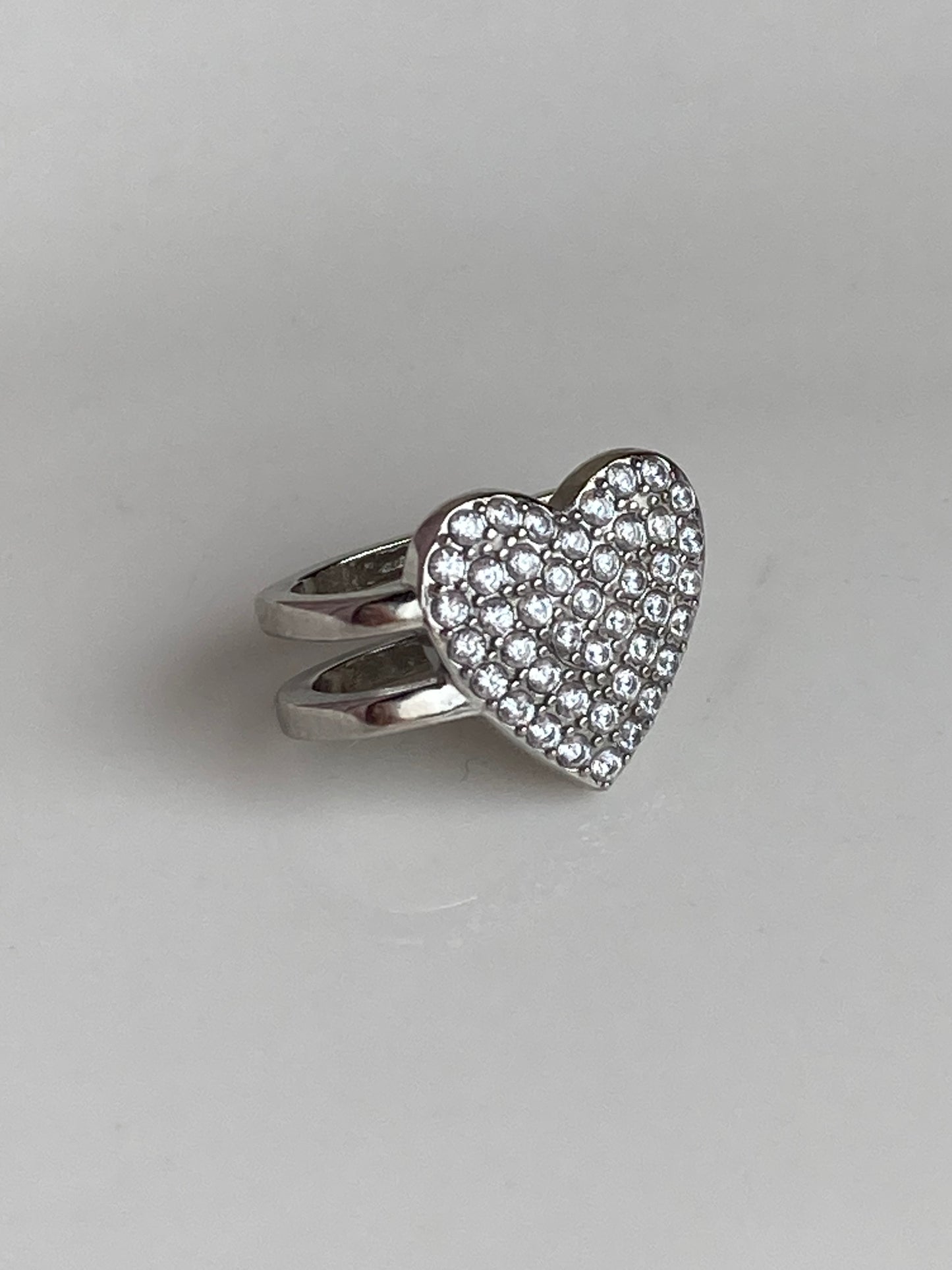 Orecchino Earcuff Cuore Pavè Silver