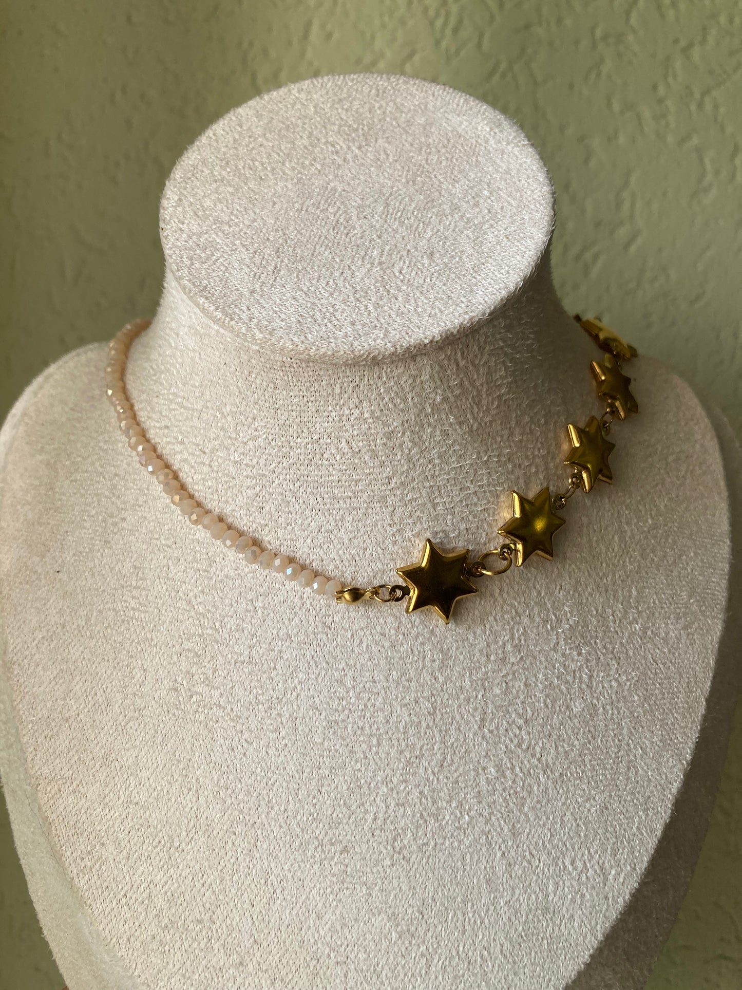 Collana Girocollo Duo, Cristalli e Stelle in Acciaio