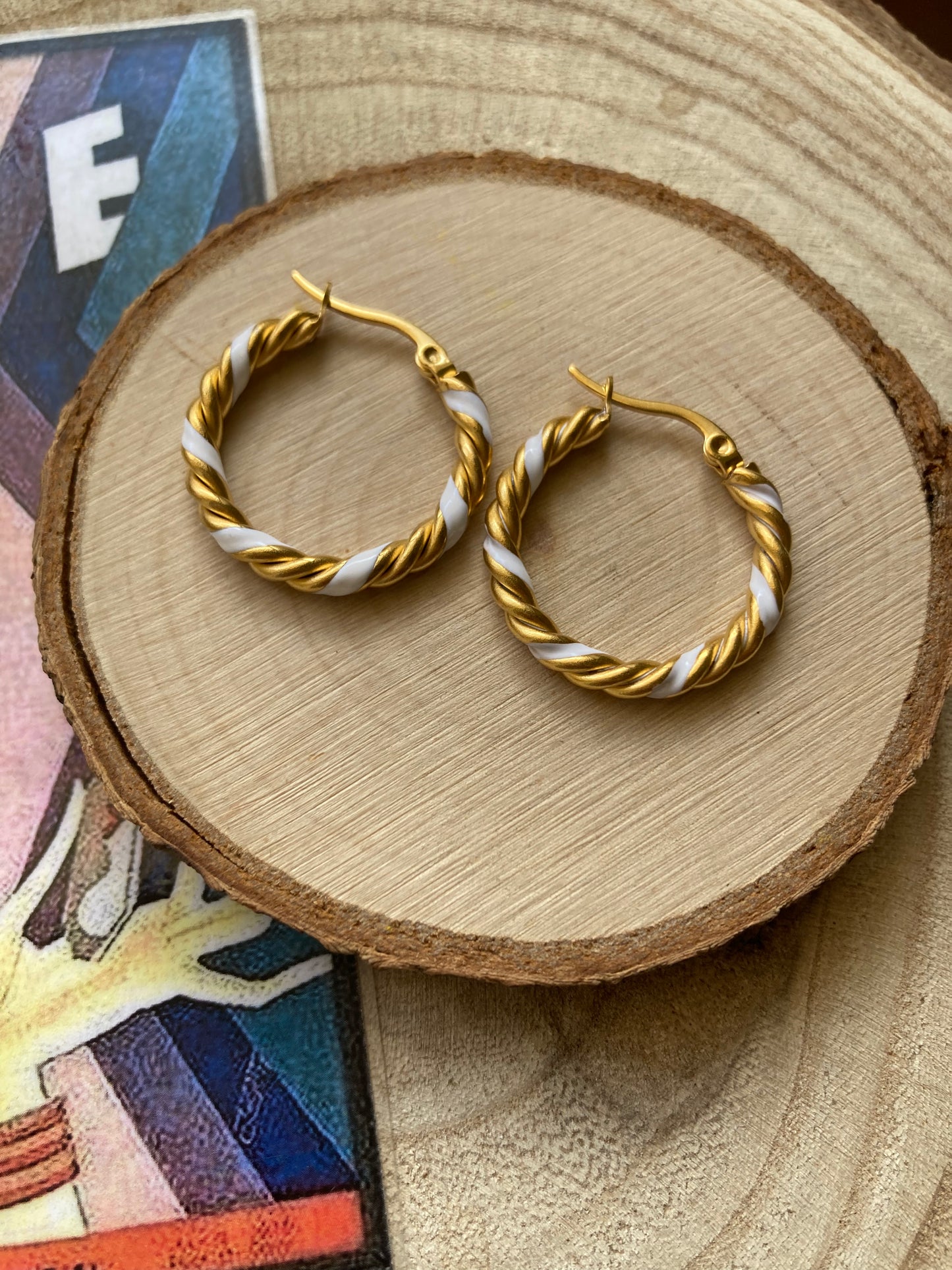 Hoop earrings torchon smaltati