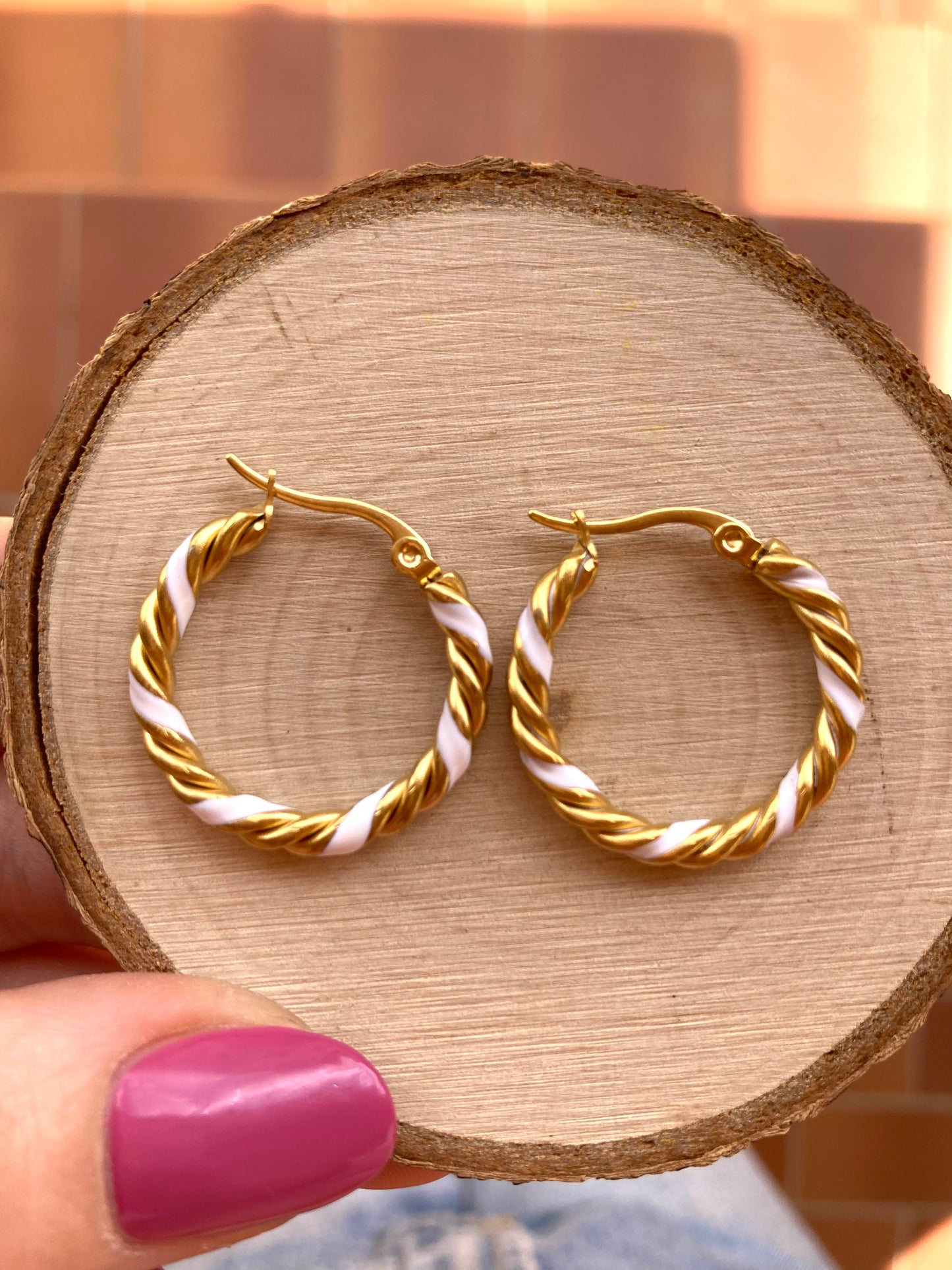 Hoop earrings torchon smaltati