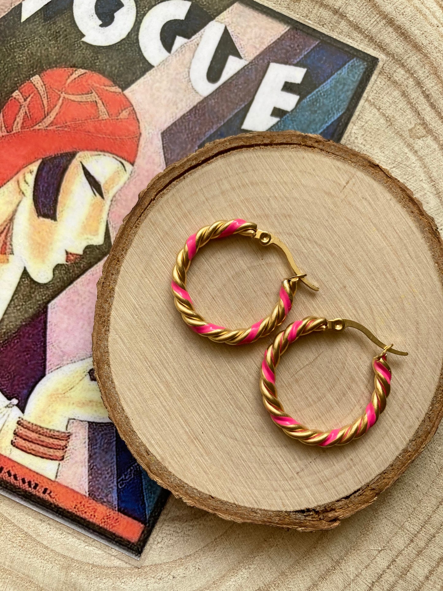 Hoop earrings torchon smaltati