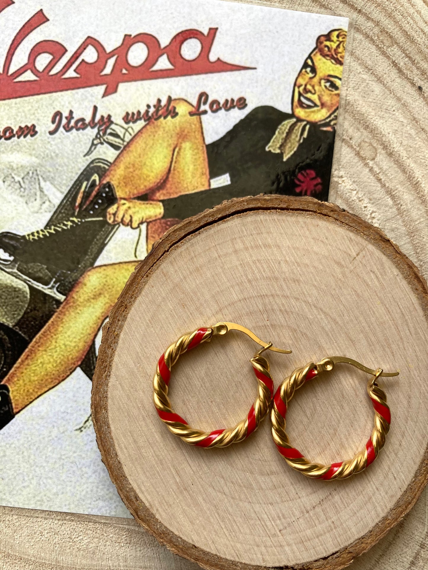 Hoop earrings torchon smaltati