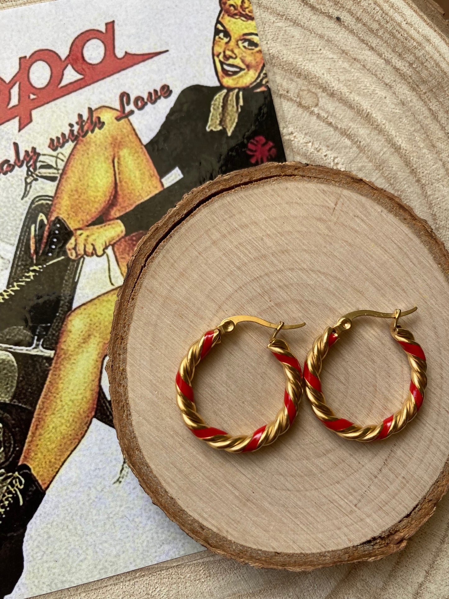 Hoop earrings torchon smaltati