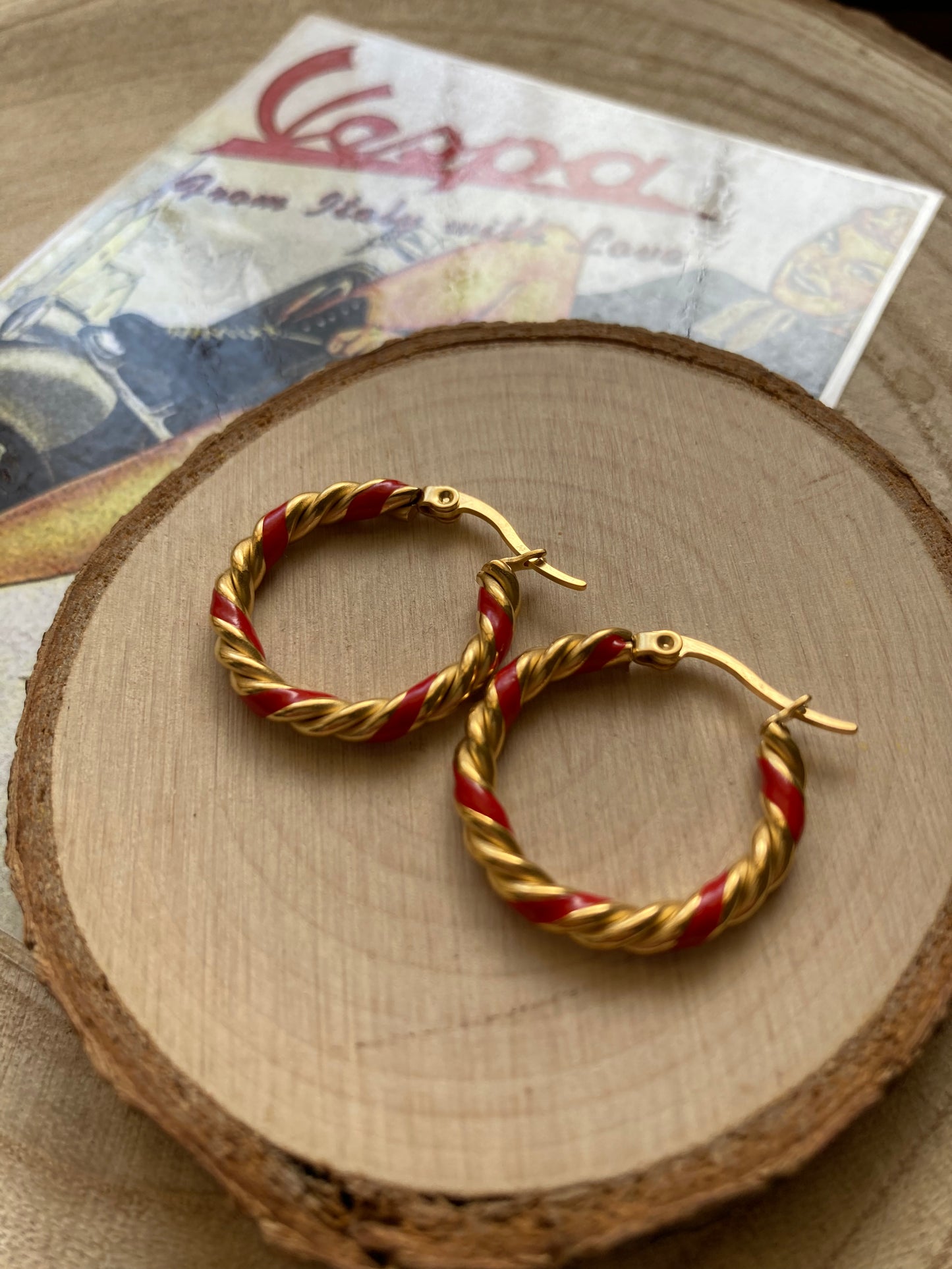 Hoop earrings torchon smaltati