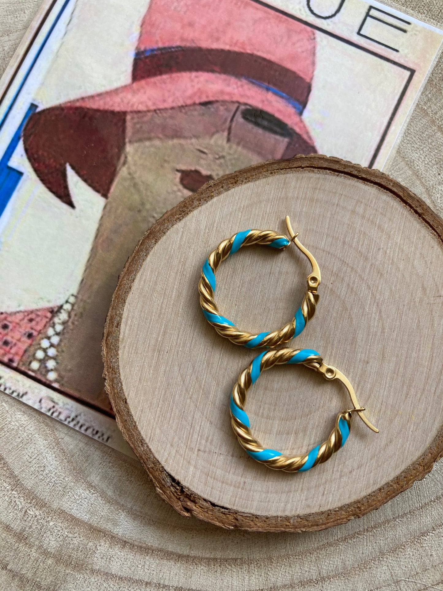 Hoop earrings torchon smaltati