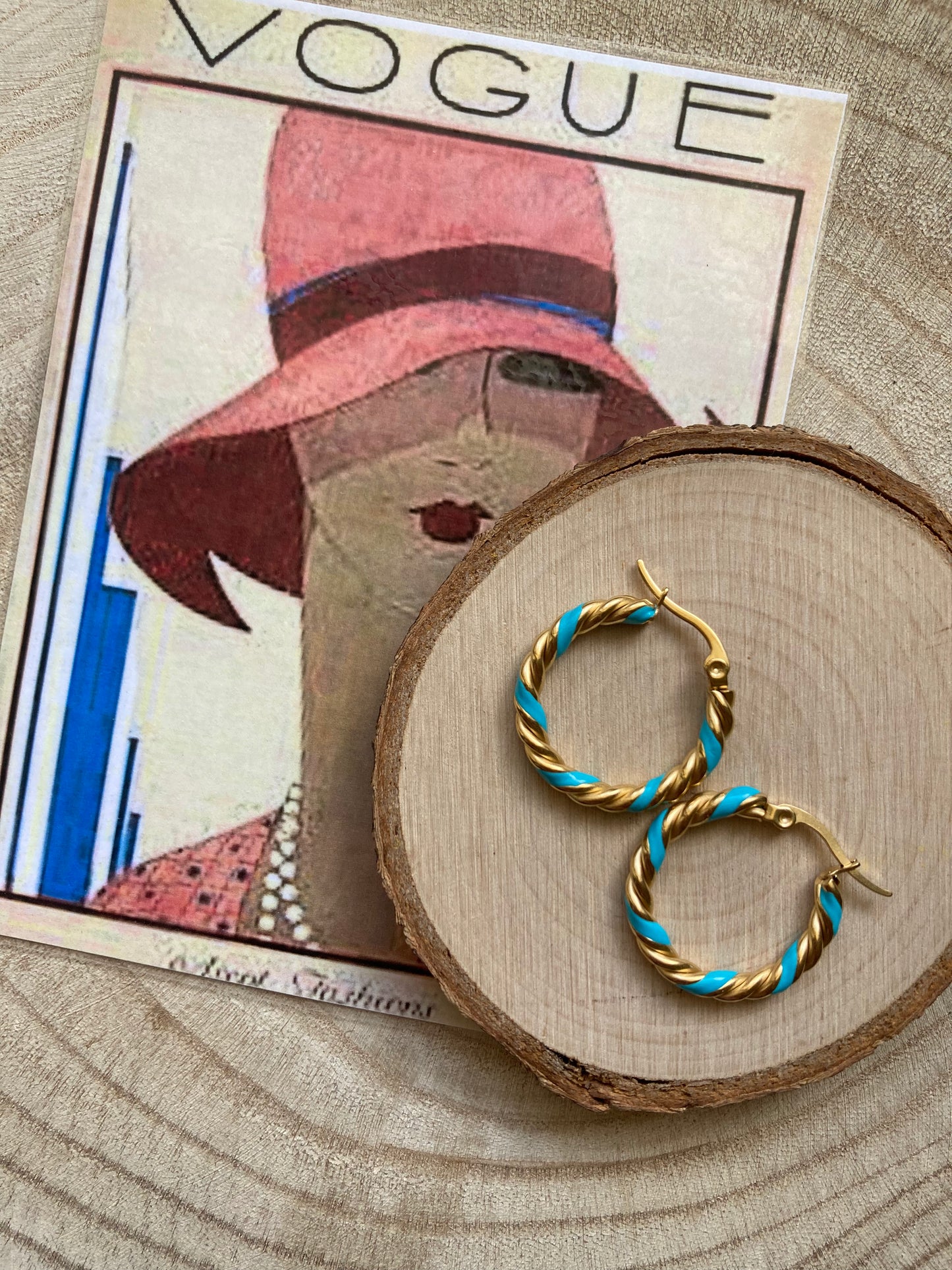 Hoop earrings torchon smaltati