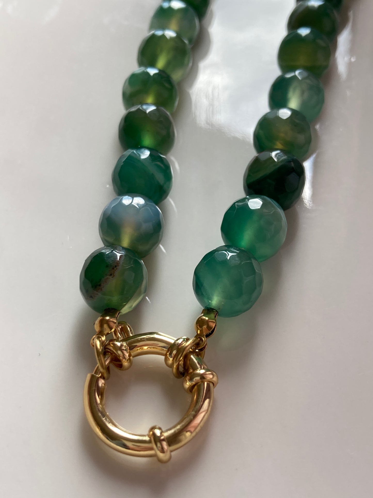 Collana Girocollo Giada Verde