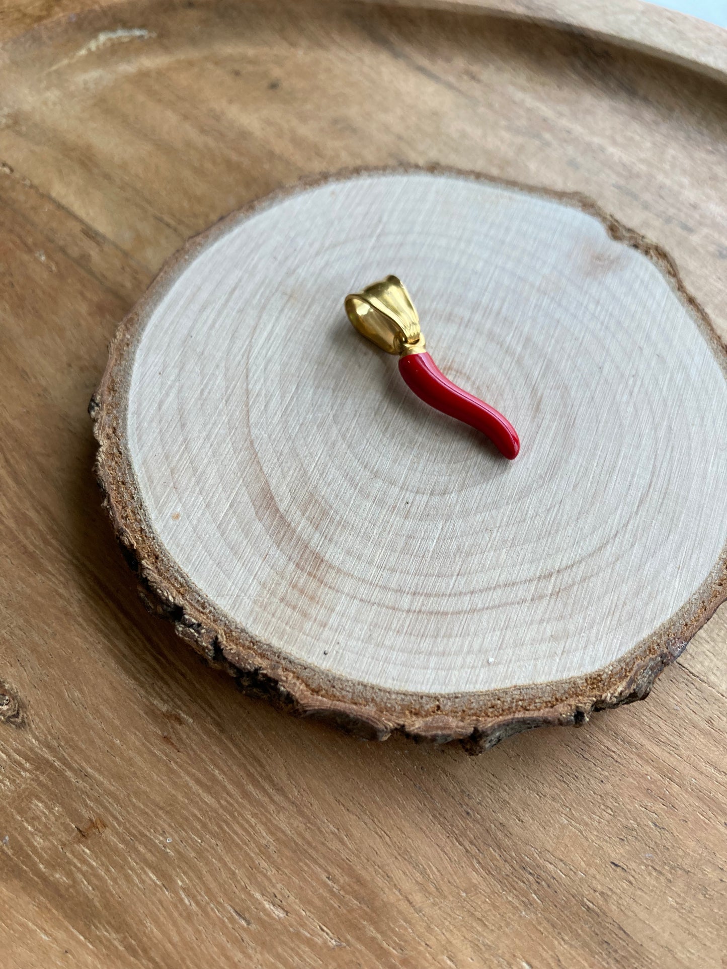 Ciondolo Cornetto Rosso Gold