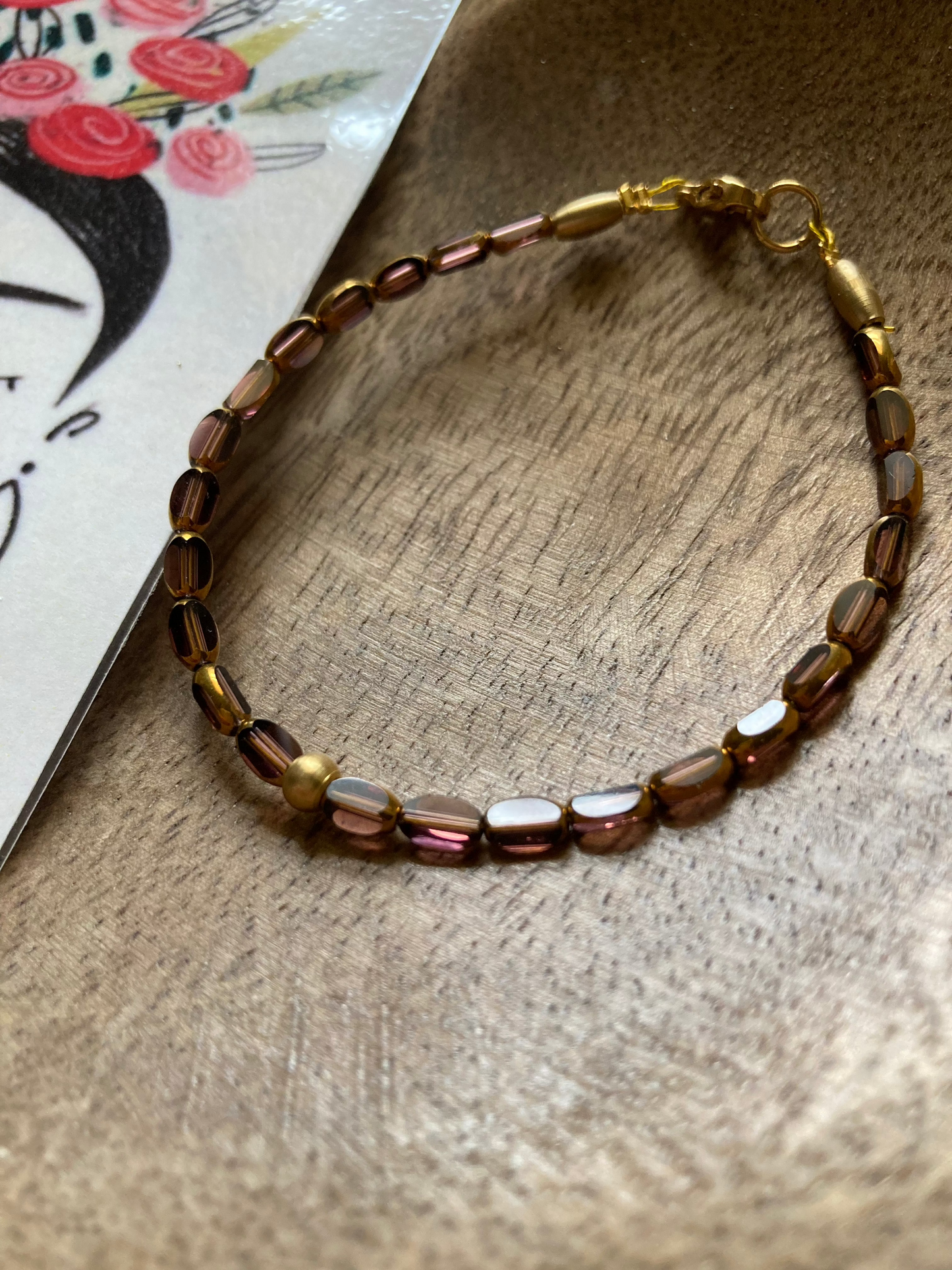 Bracciale Cristalli Prugna Trasparenti