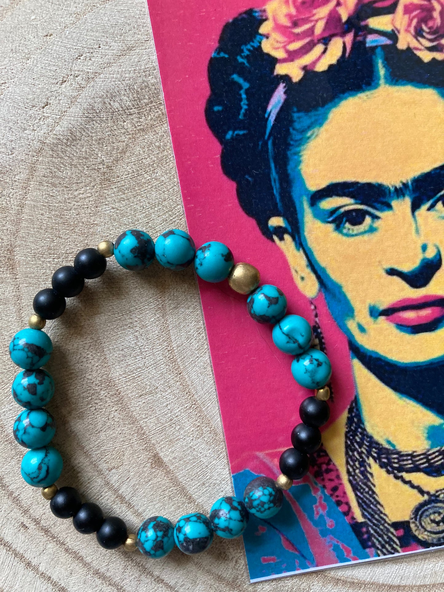 Bracciale Turchese, Pietra Lavica Opaca Elastico