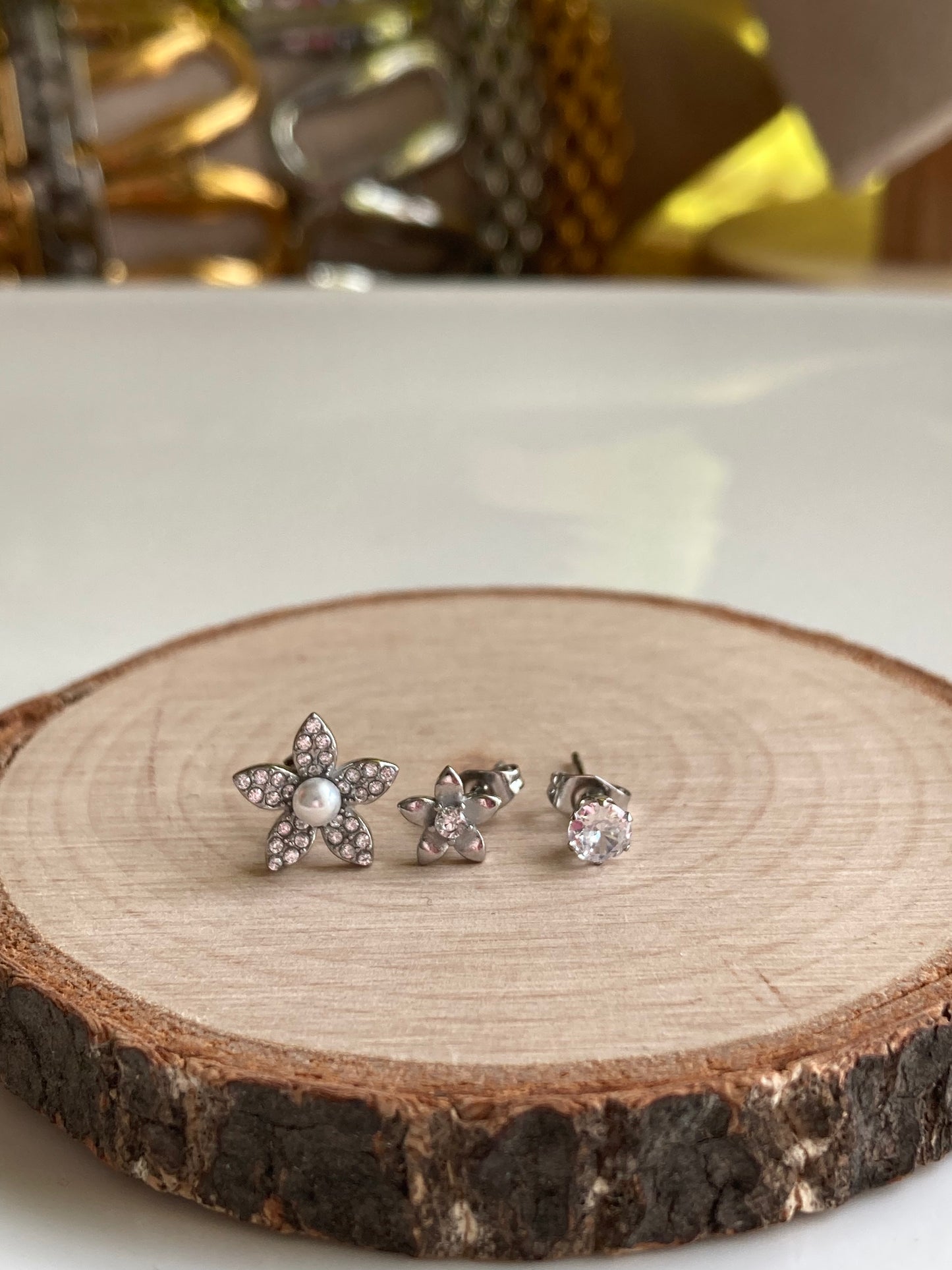 Set da 3 Orecchini Fiore