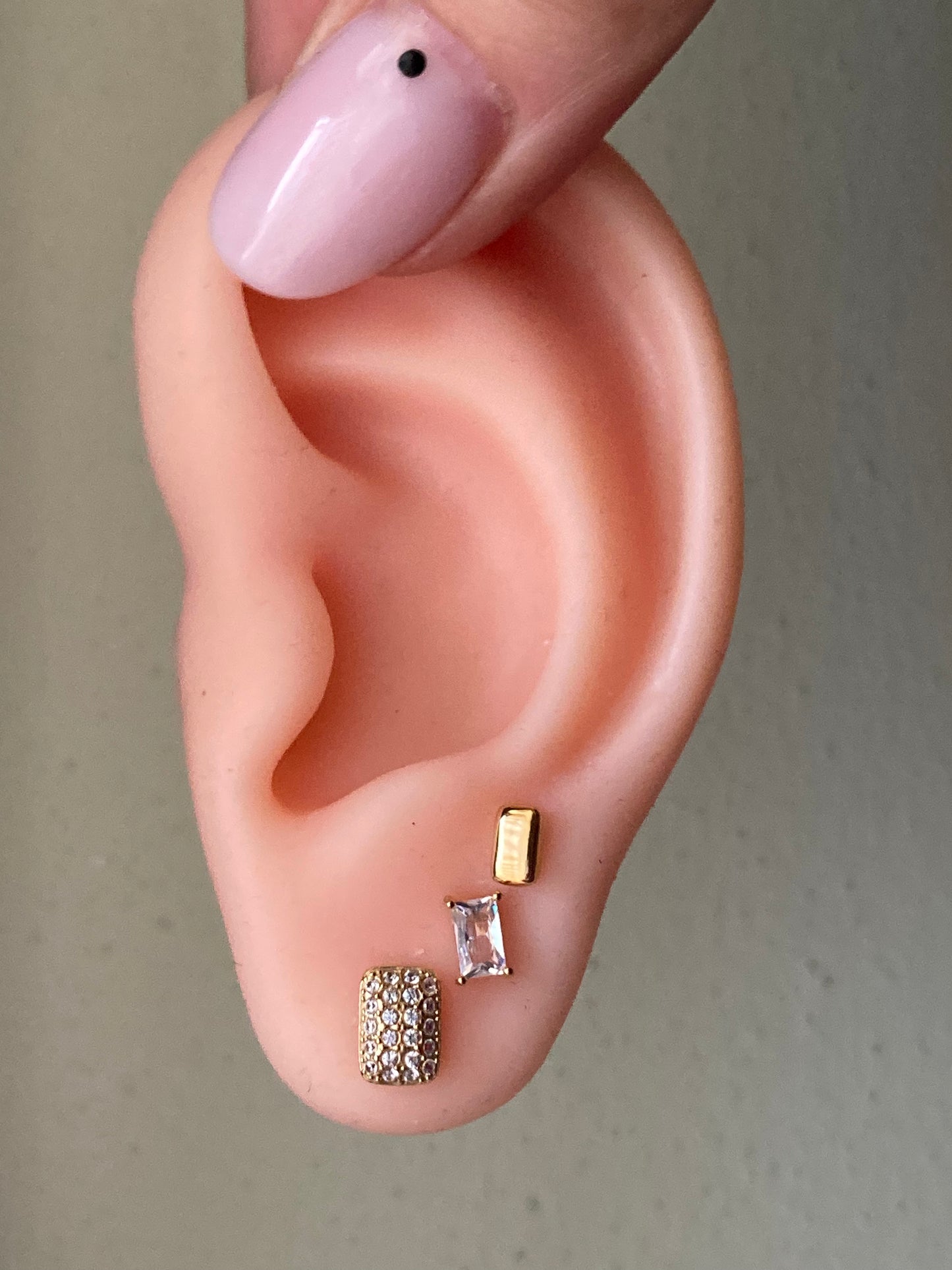 Set da 3 Orecchini Rettangolo