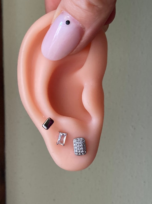 Set da 3 Orecchini Rettangolo