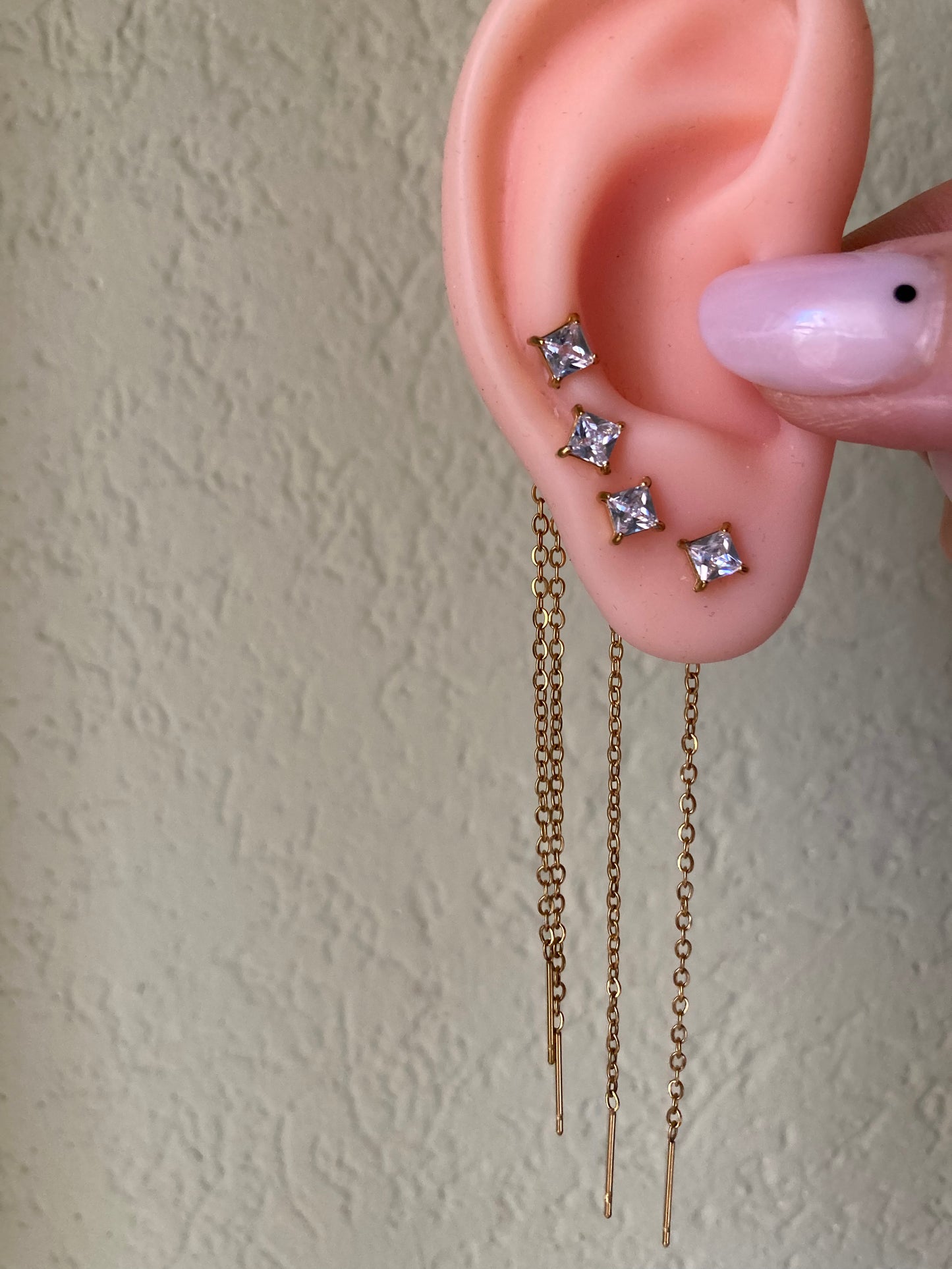 Orecchino Cascata Square