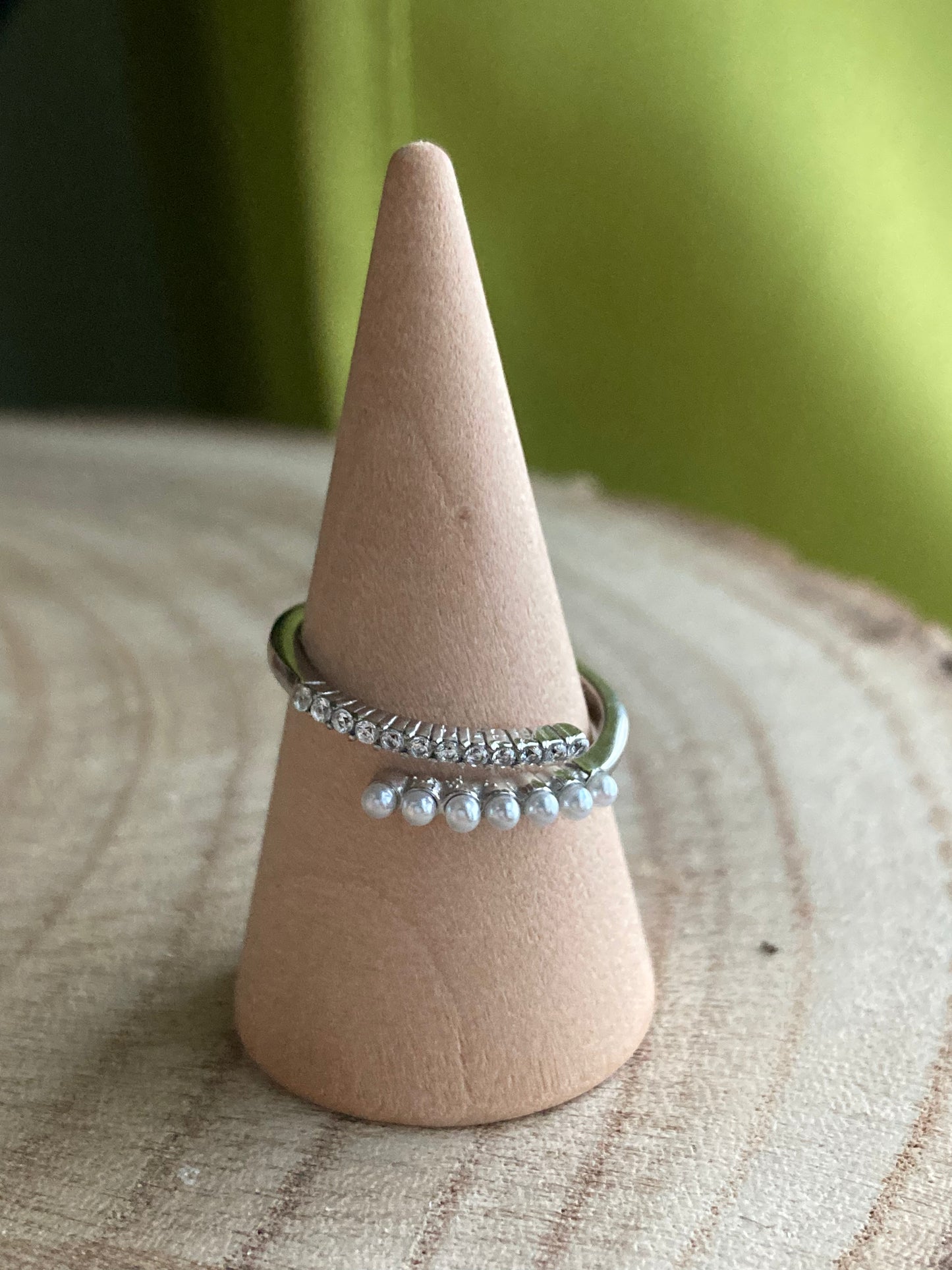 Anello Fedina Perle e Zirconi