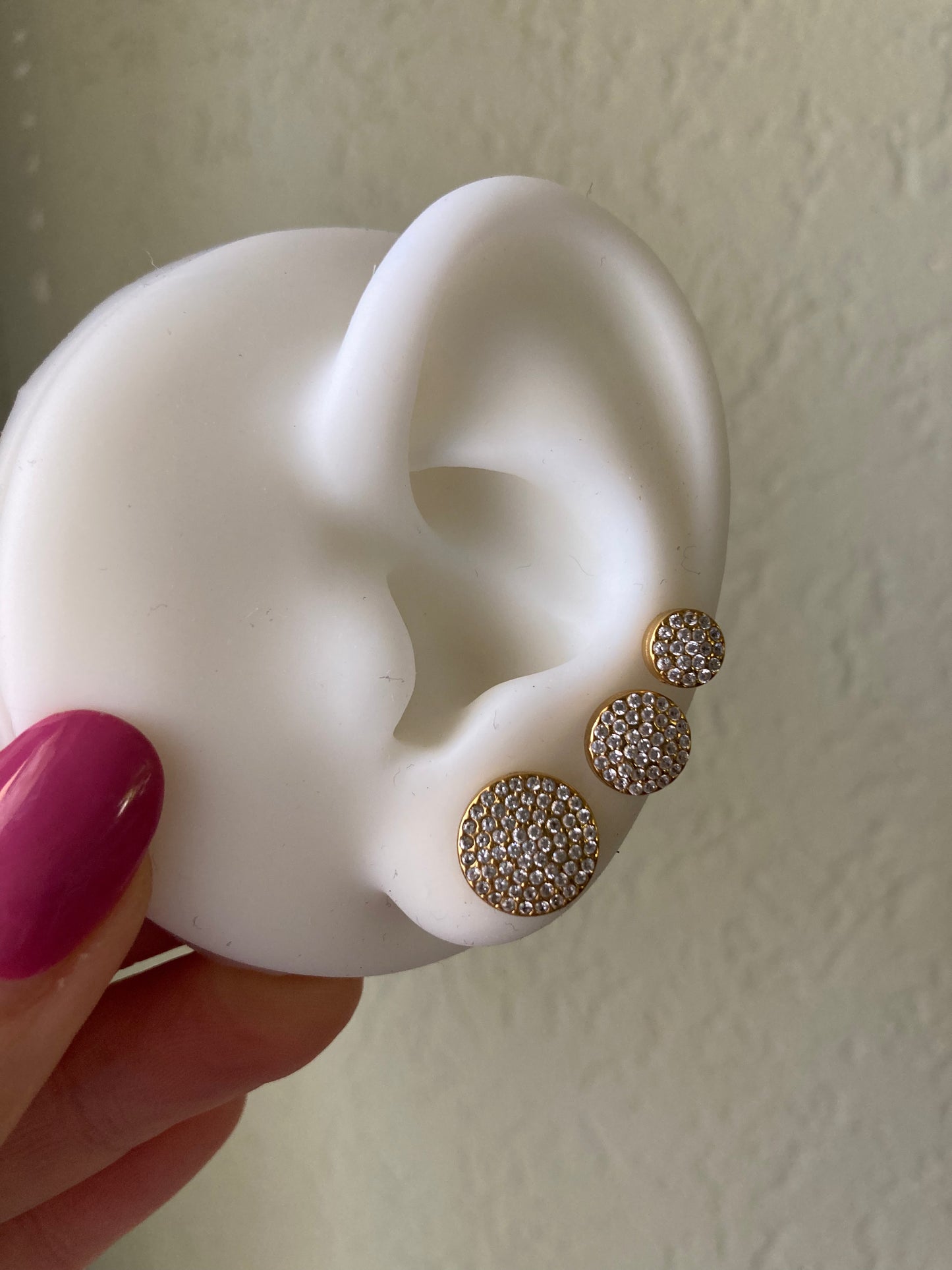 Orecchino Tondo Pavè Mignon Gold