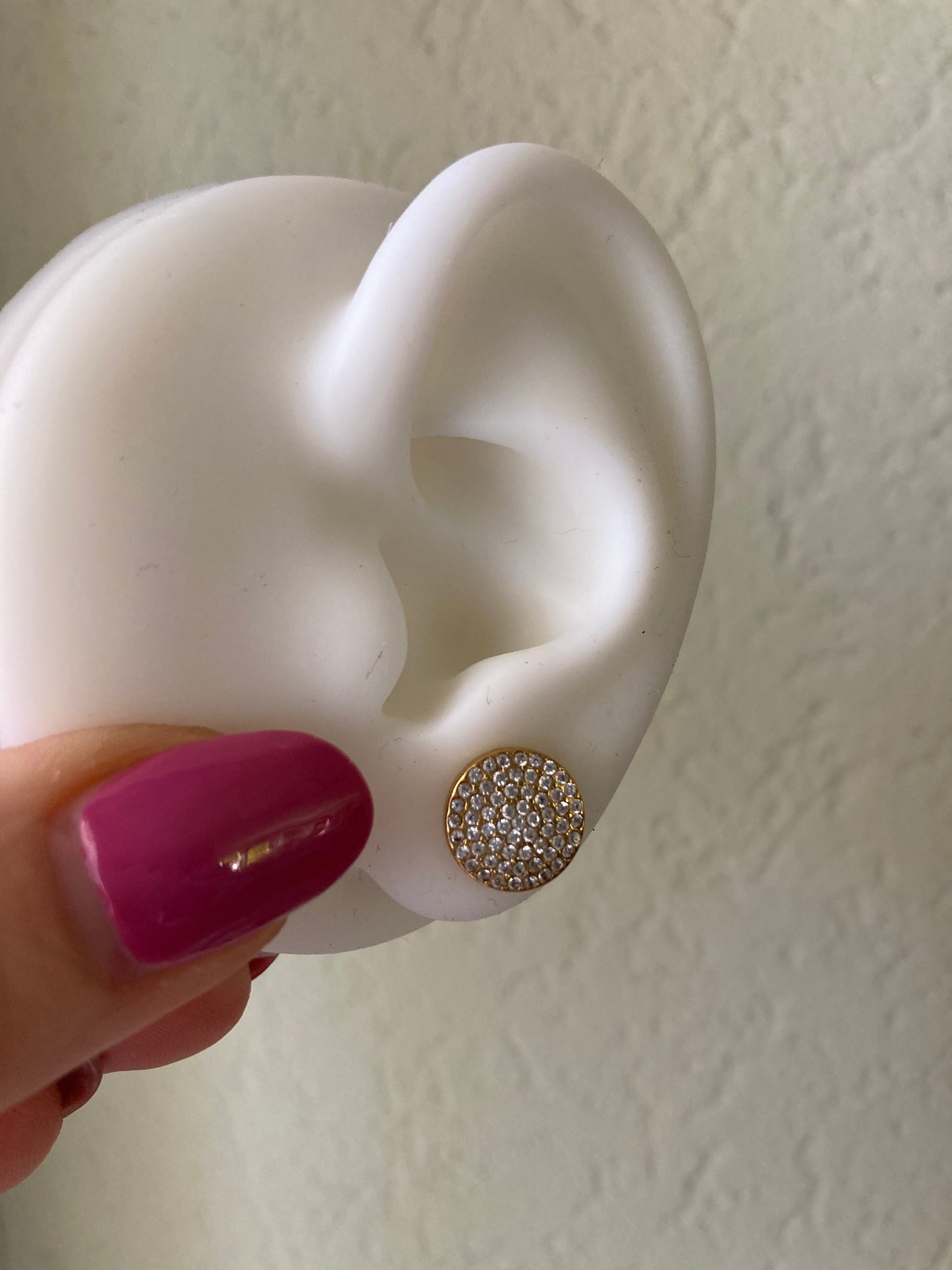 Orecchino Tondo Pavè Gold