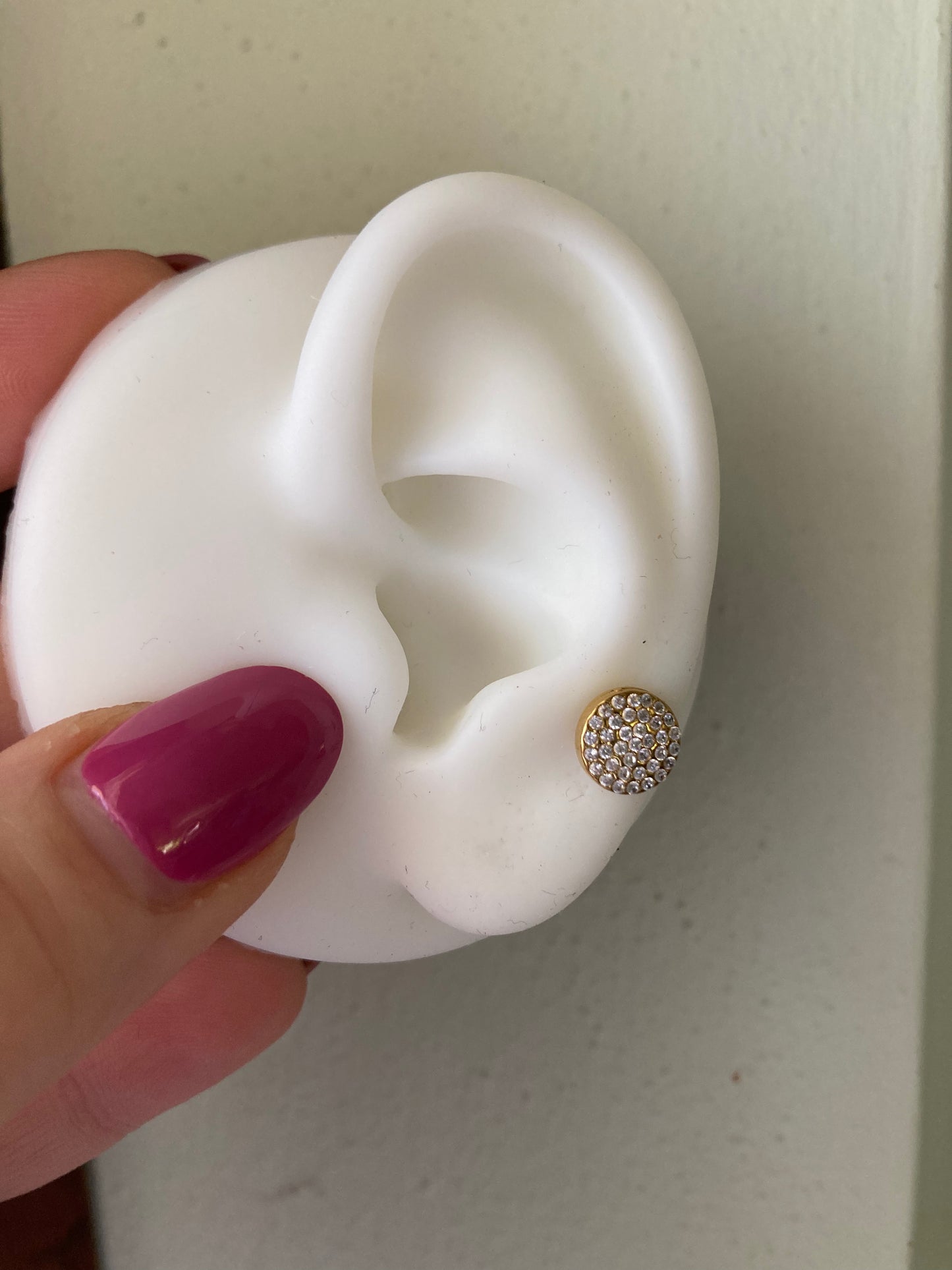 Orecchino Tondo Pavè Gold