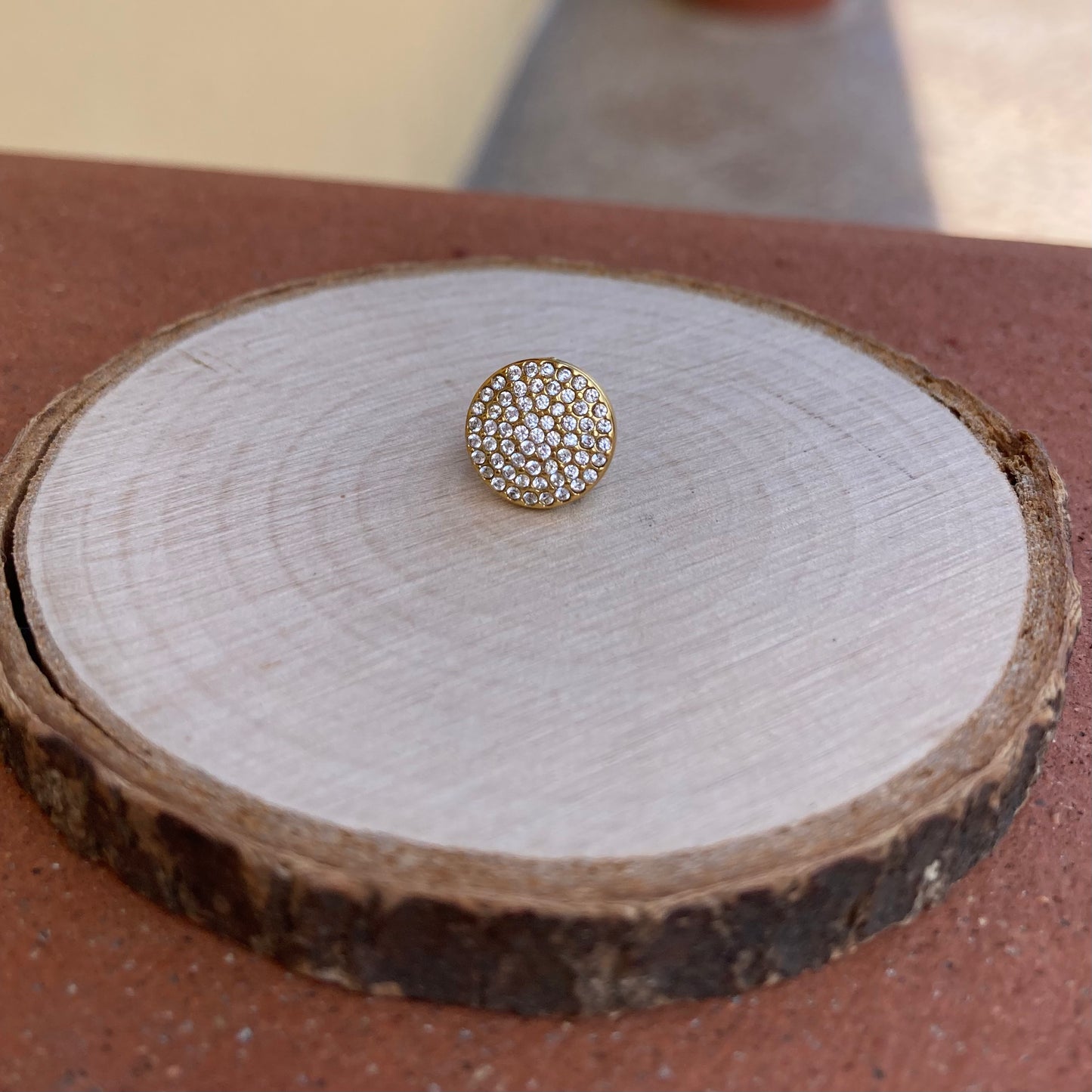 Orecchino Tondo Pavè Gold