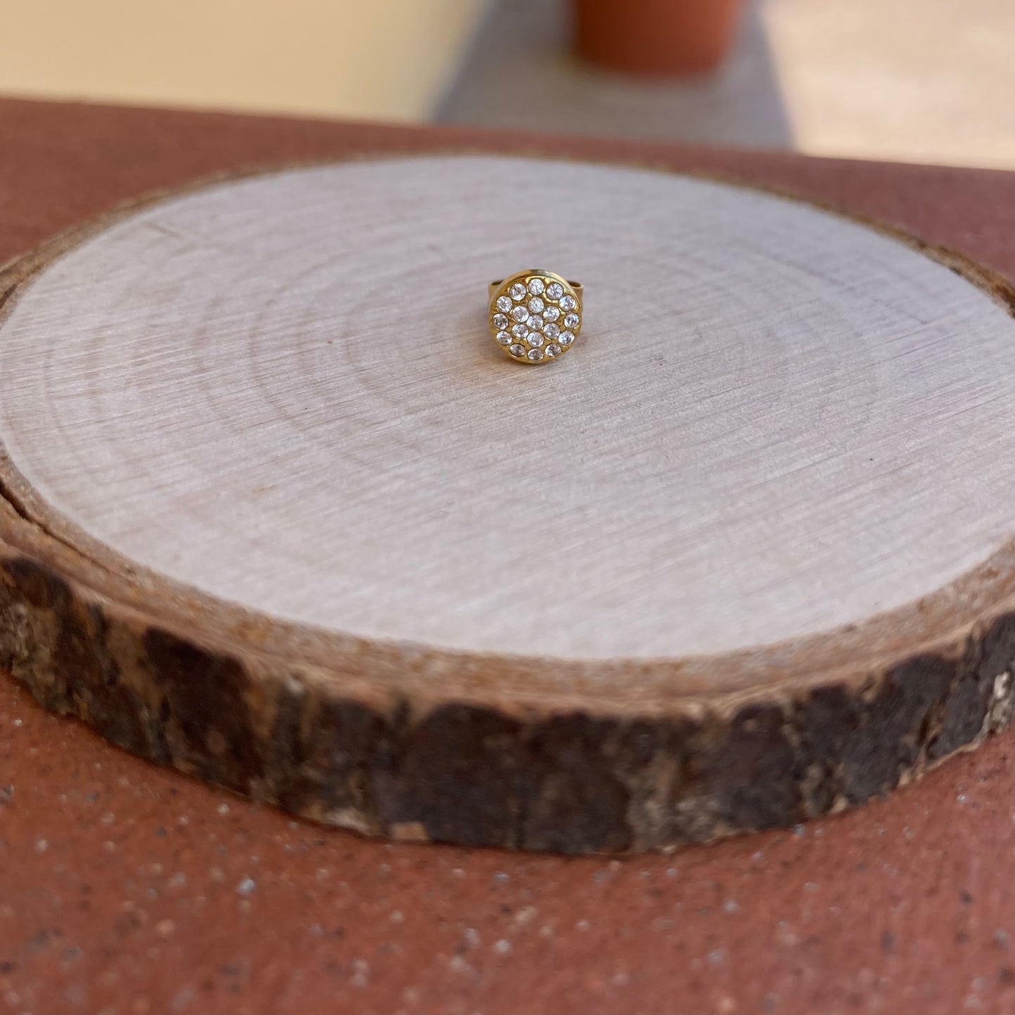 Orecchino Tondo Pavè Mignon Gold