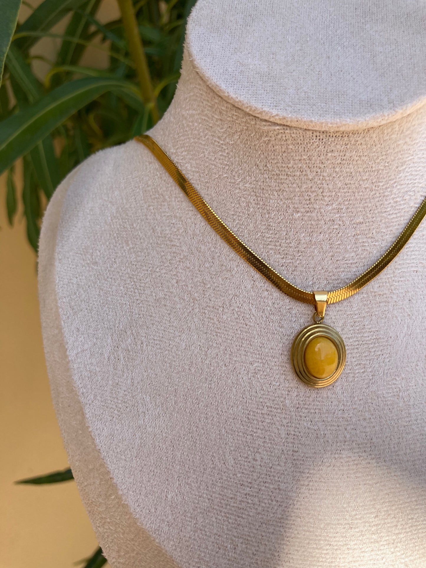 Collana Snake Small con Pendente Pietra