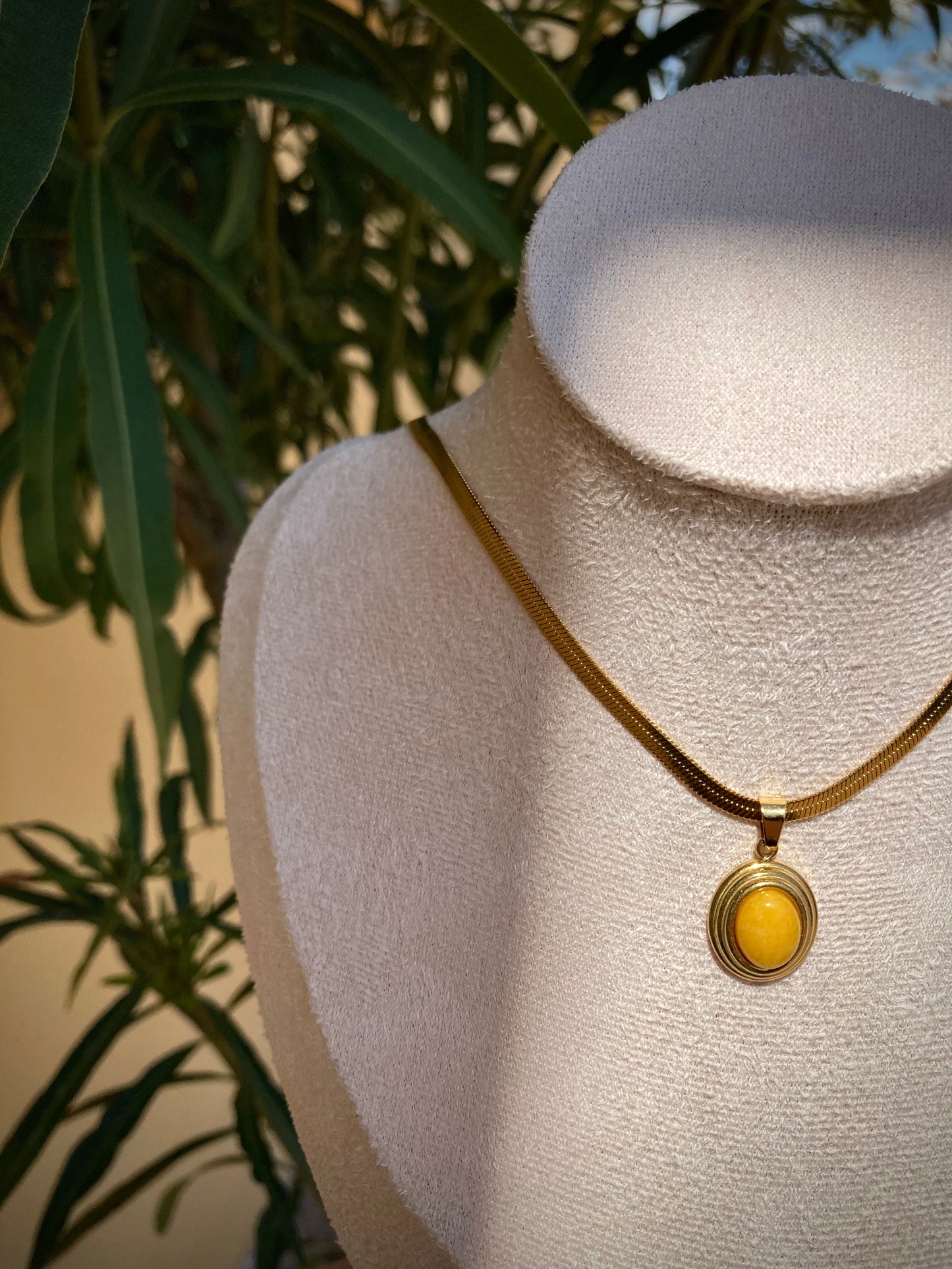 Collana Snake Small con Pendente Pietra