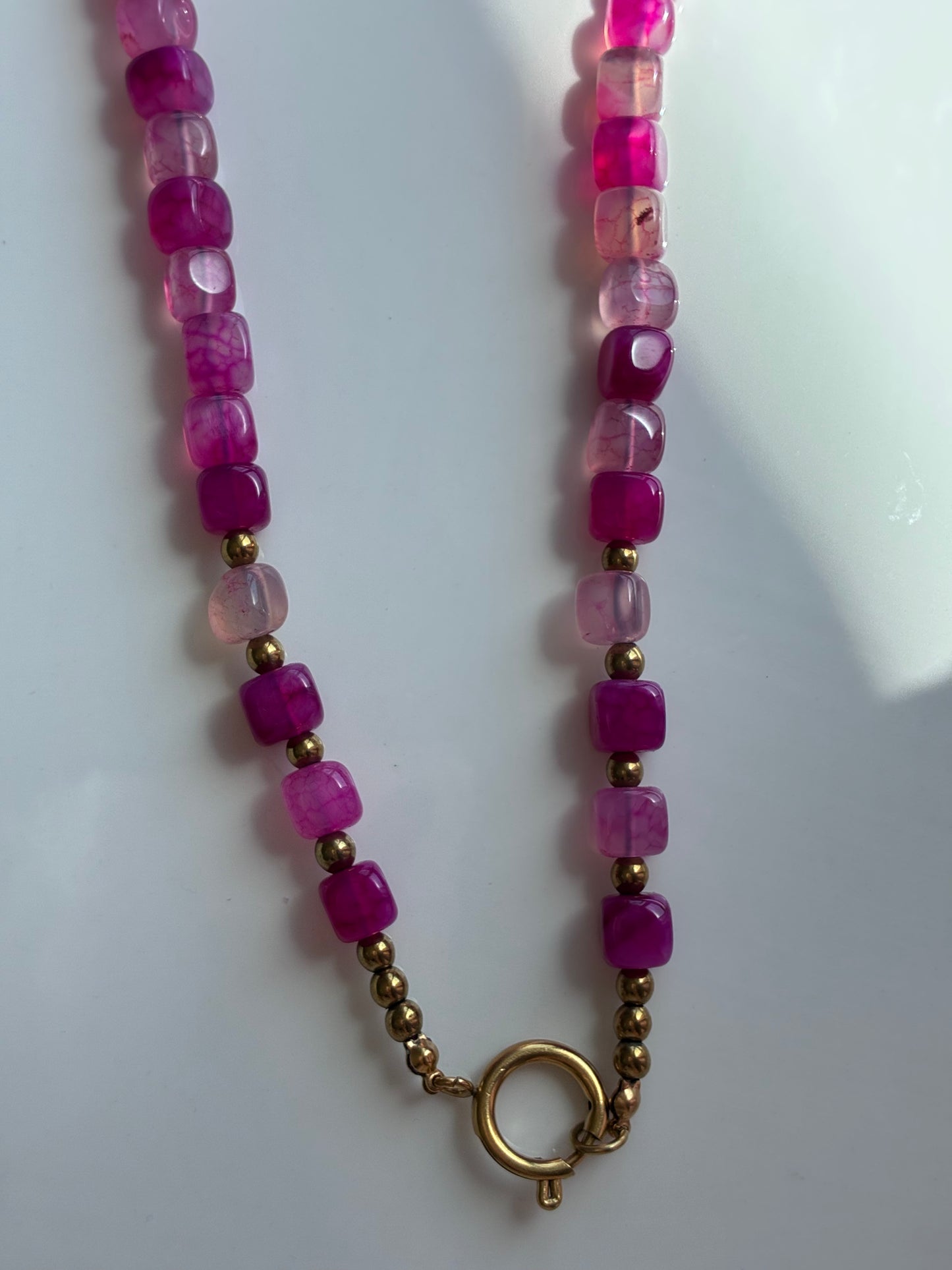 Collana Girocollo Cubic Pink