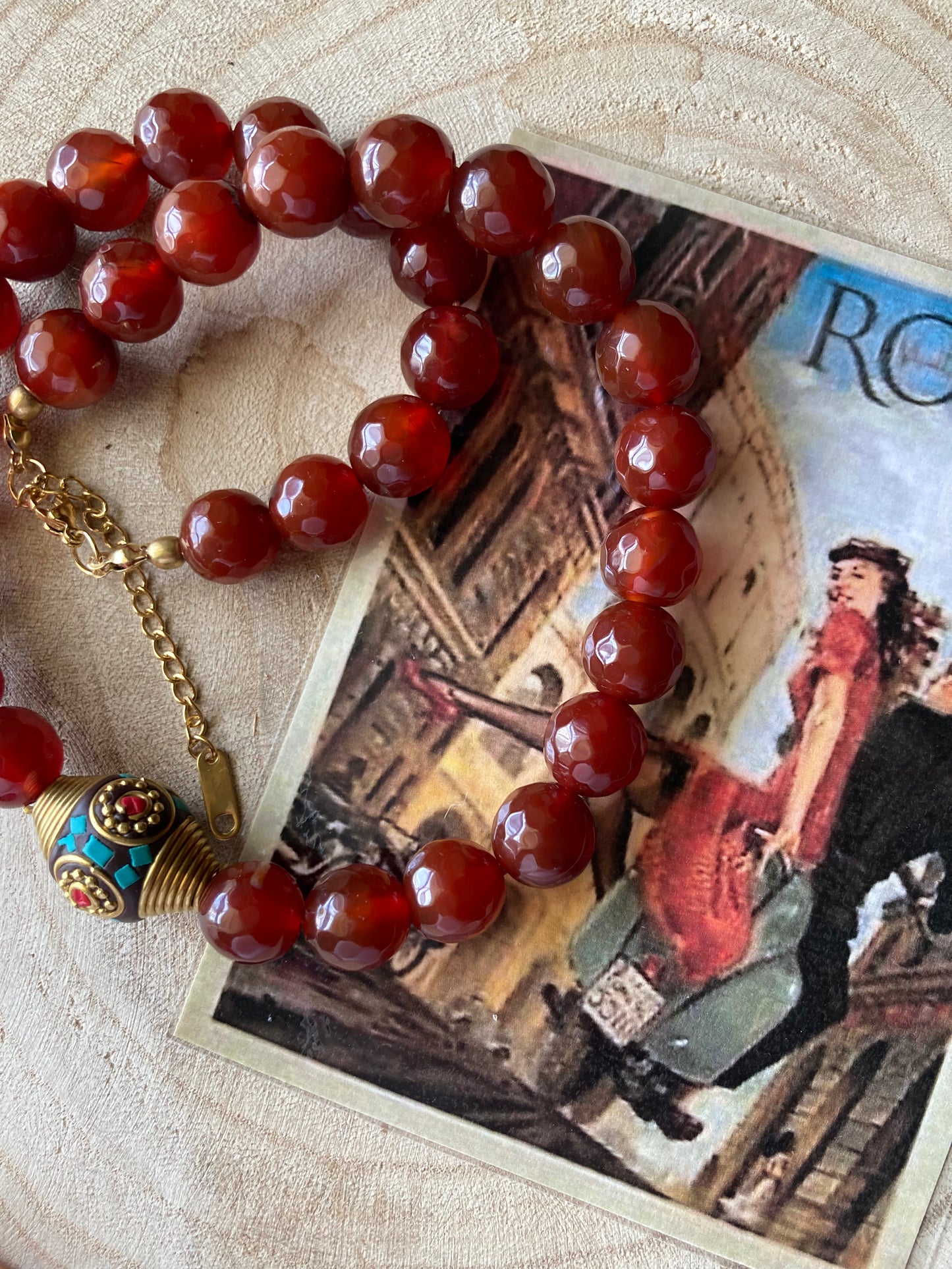 Collana Girocollo Agata Corniola Perlina Nepalese