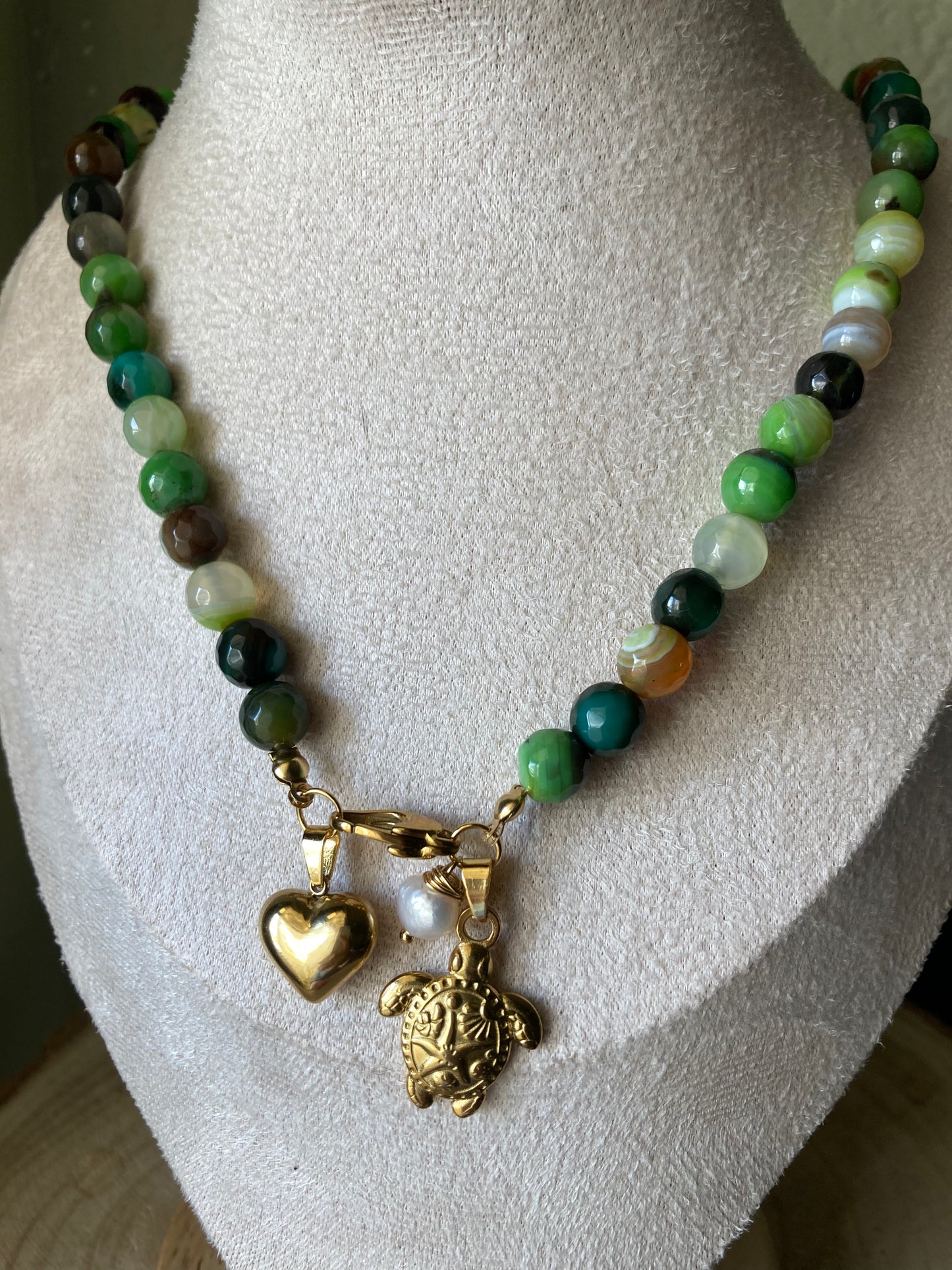 Collana Pietre di Agata Multicolor 3 Pendenti