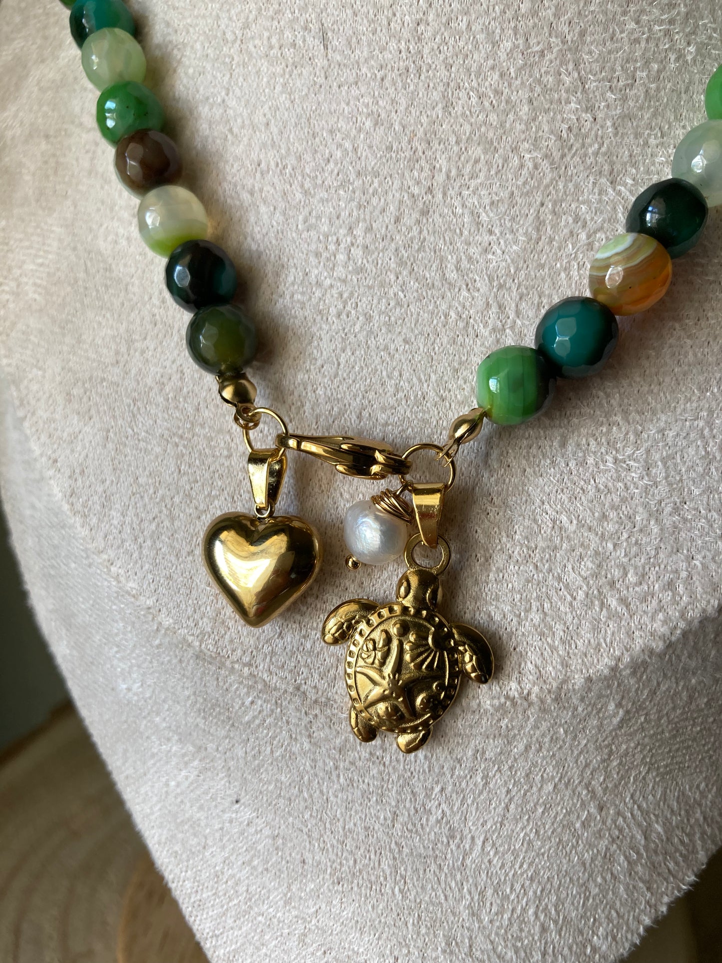 Collana Pietre di Agata Multicolor 3 Pendenti