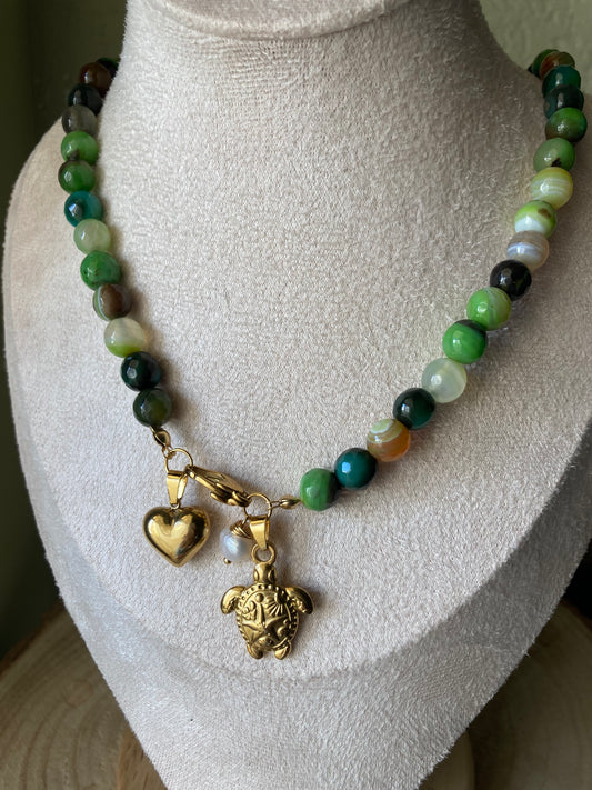 Collana Pietre di Agata Multicolor 3 Pendenti