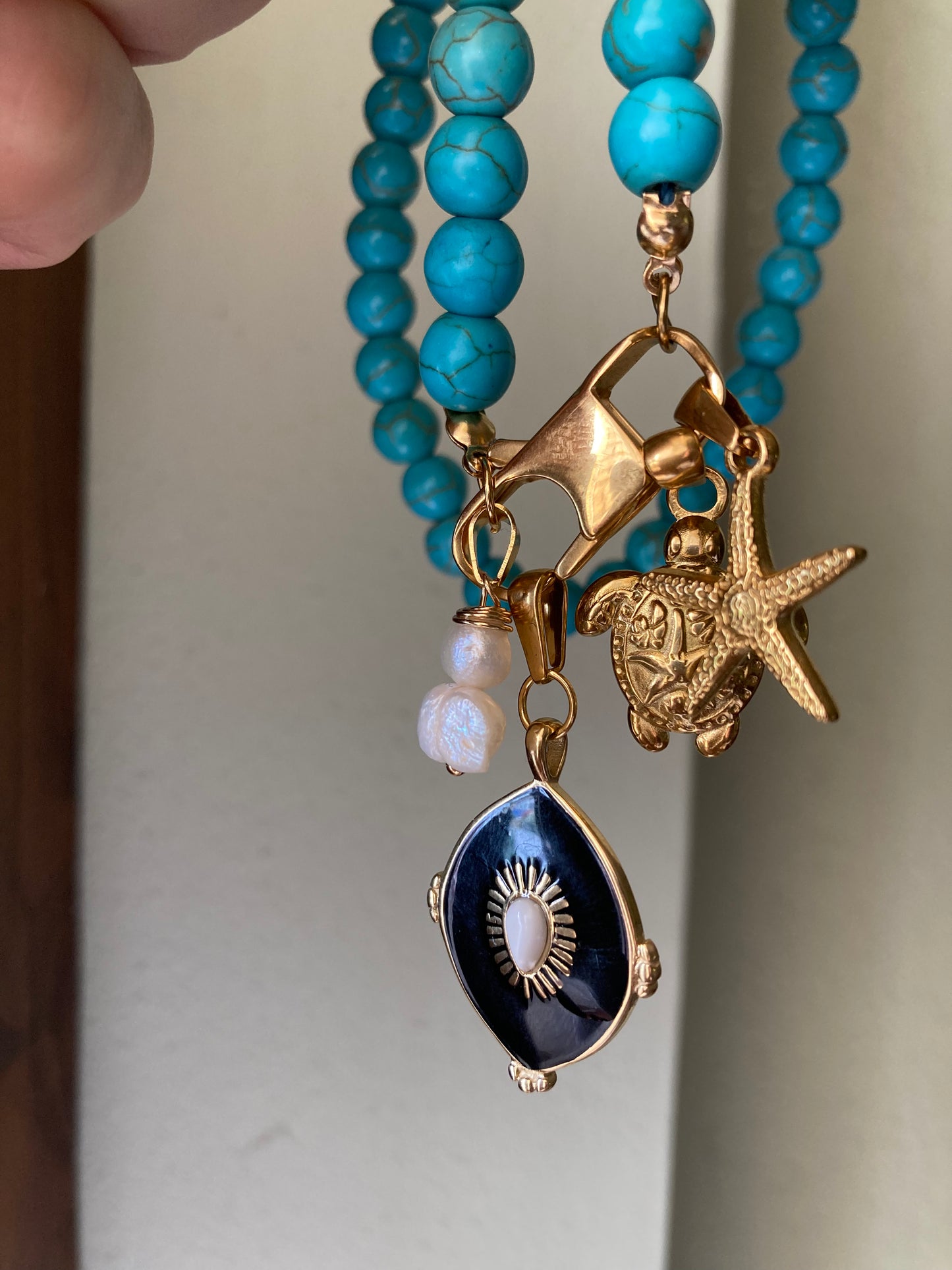 Collana Pasta di Turchese 4 Pendenti