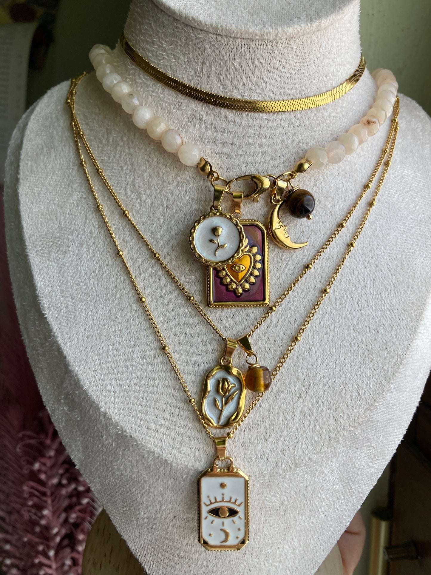 Collana Pietre di Agata 4 Pendenti