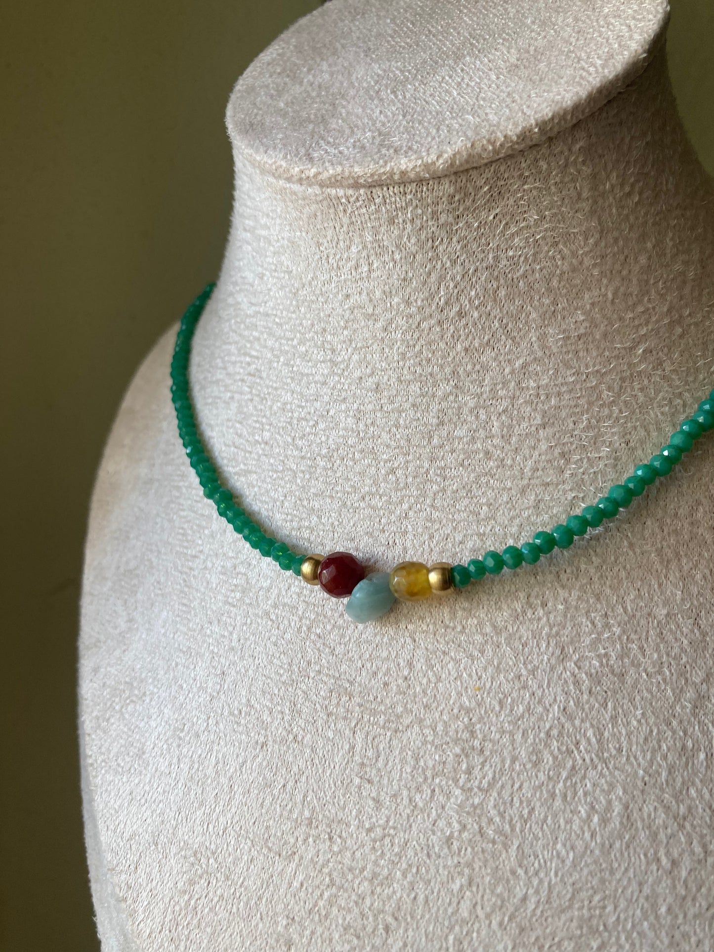 Collana Cristalli Con Pietre Centrali