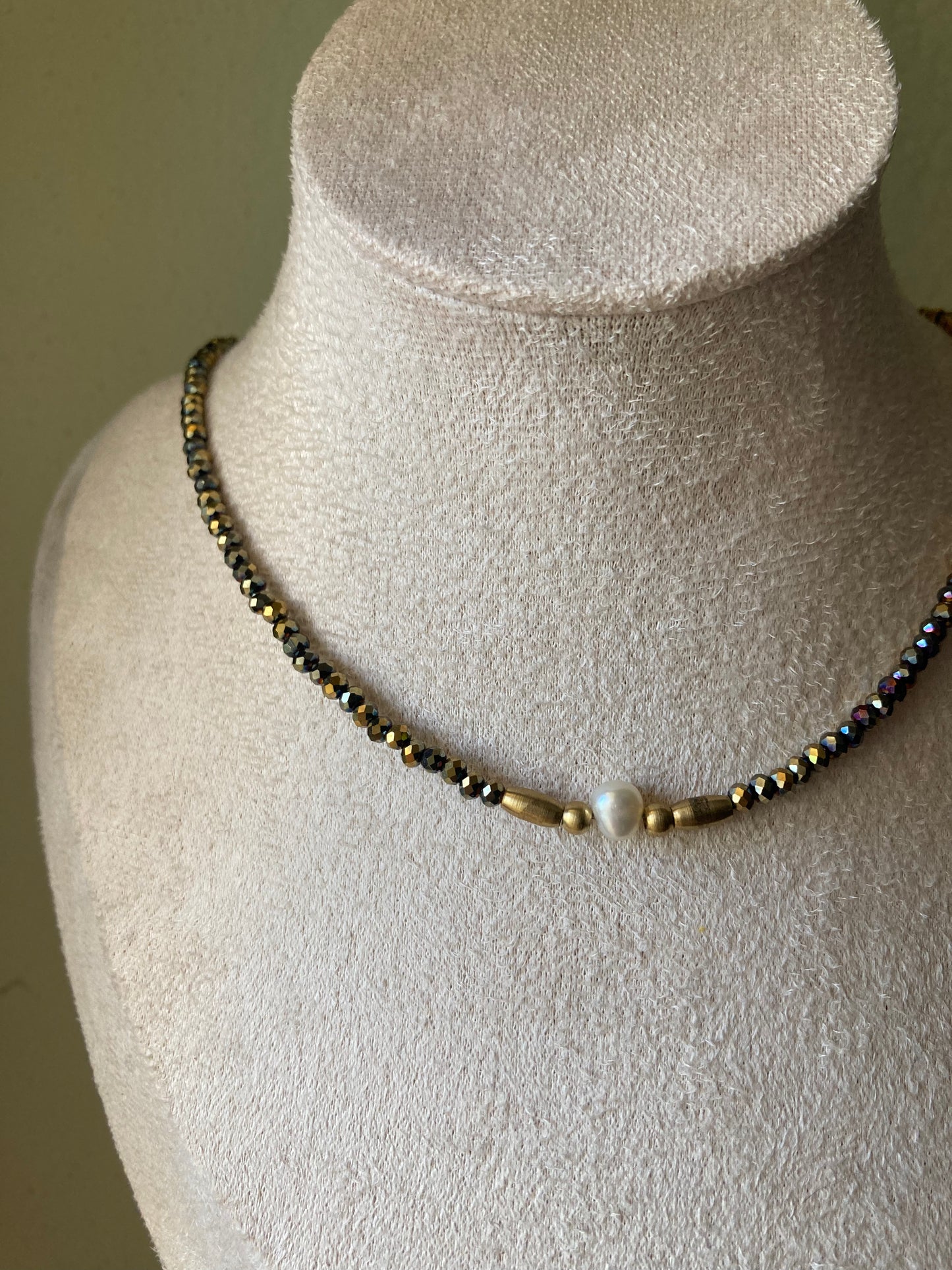 Collana Cristalli Perla Di Fiume Centrale