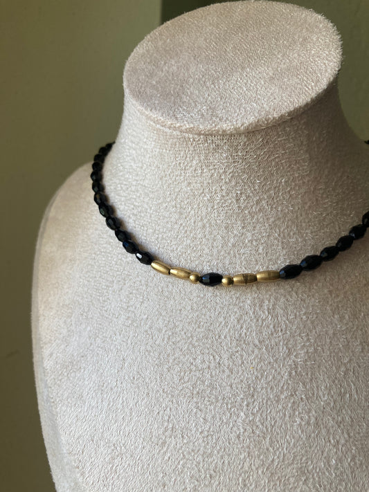 Collana Cristalli Neri Pepite Centrali