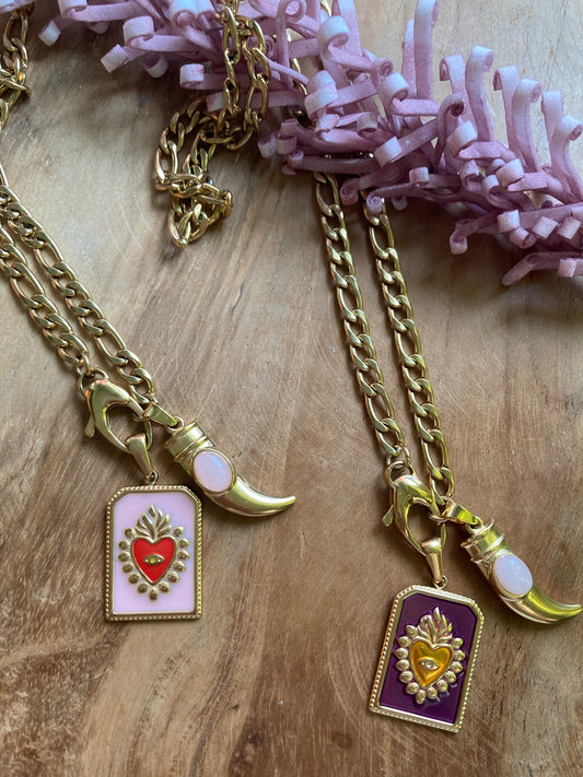 Collana Cuore Sacro e Corno