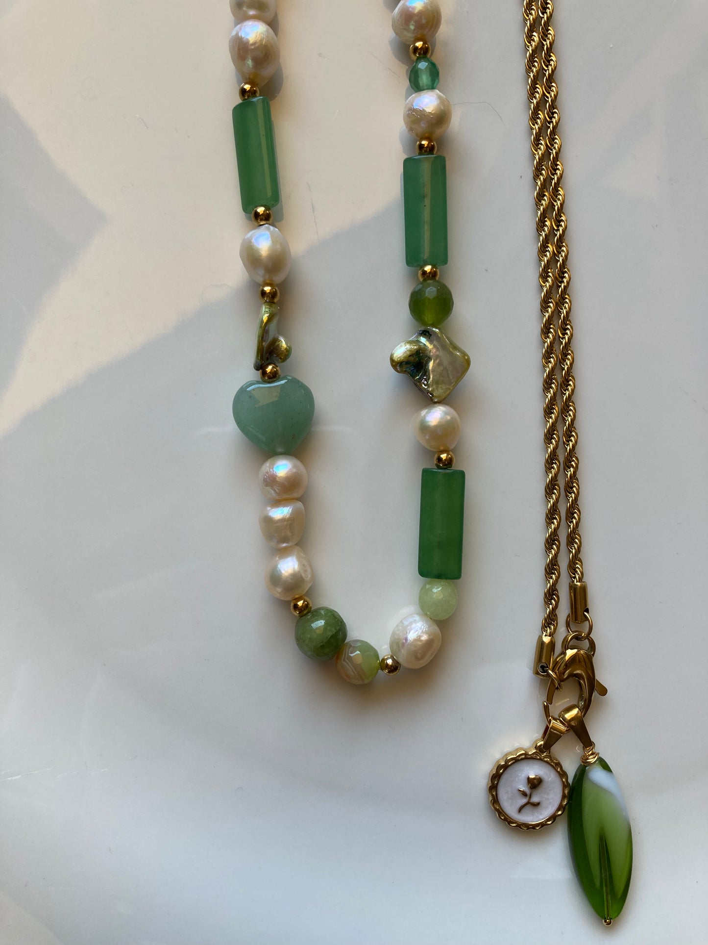 Collana Braid Con Pendente Cristallo e Ciondolo Acciaio
