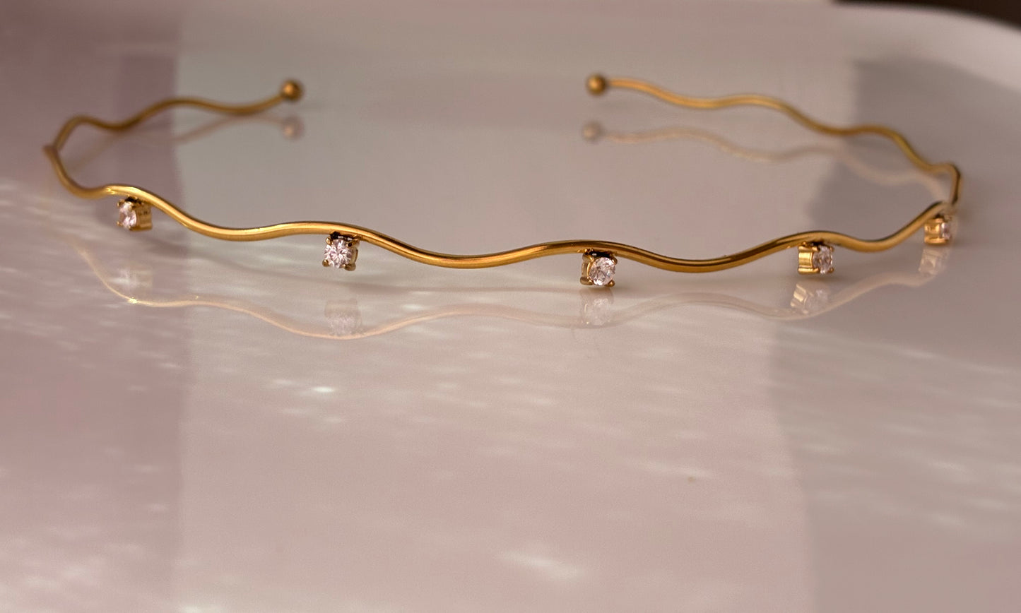 Choker Rigido Waves con Zirconi