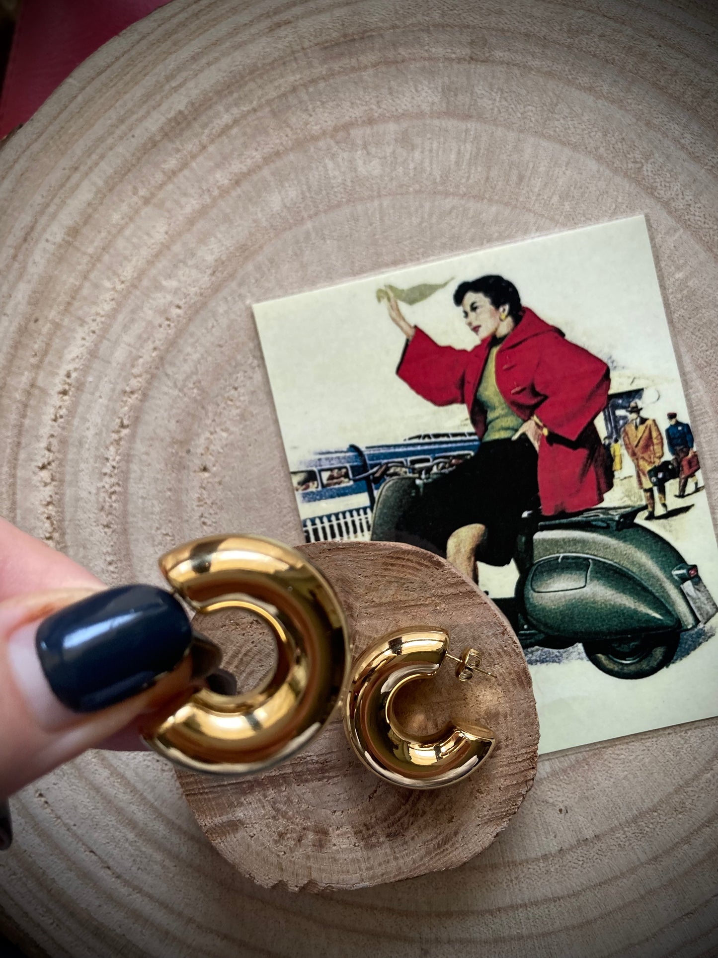 Bold chunky hoop earrings