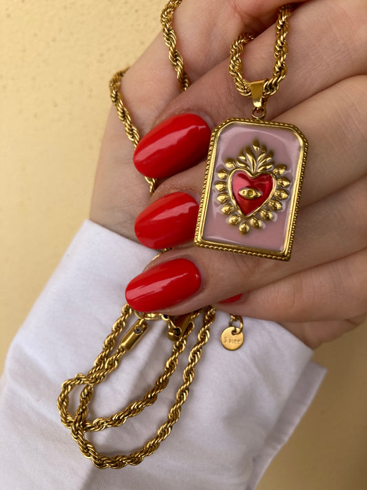 Collana Cuore Sacro 3 Colori