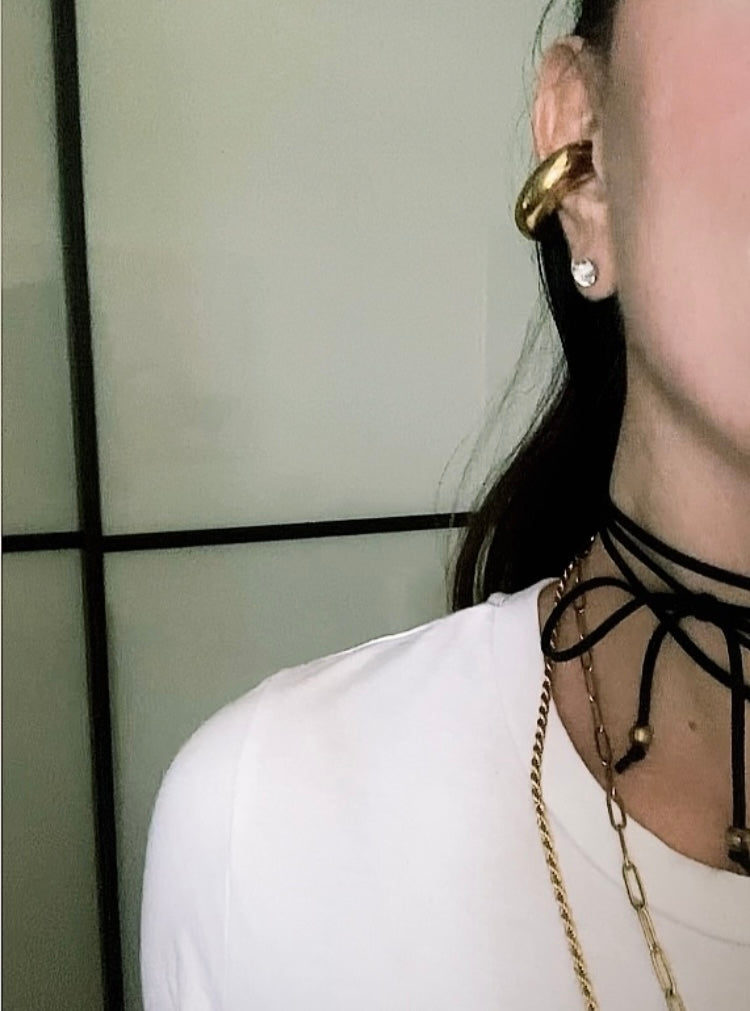 Orecchino Cuff Chunky martellato