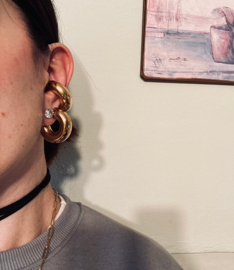 Orecchino Cuff Chunky martellato