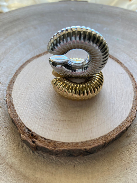 Orecchino Cuff Chunky Zigrinato