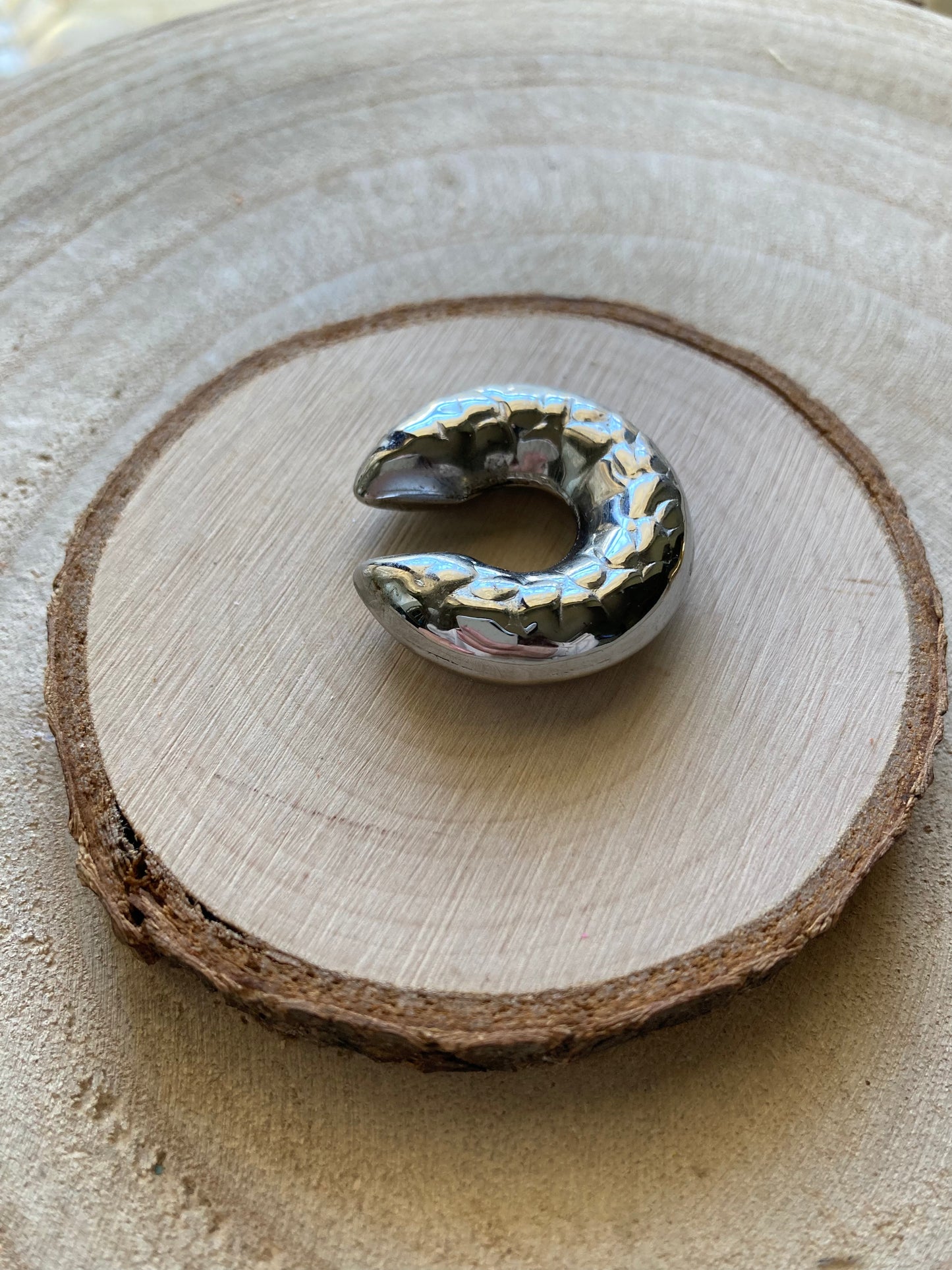 Orecchino Cuff Chunky martellato