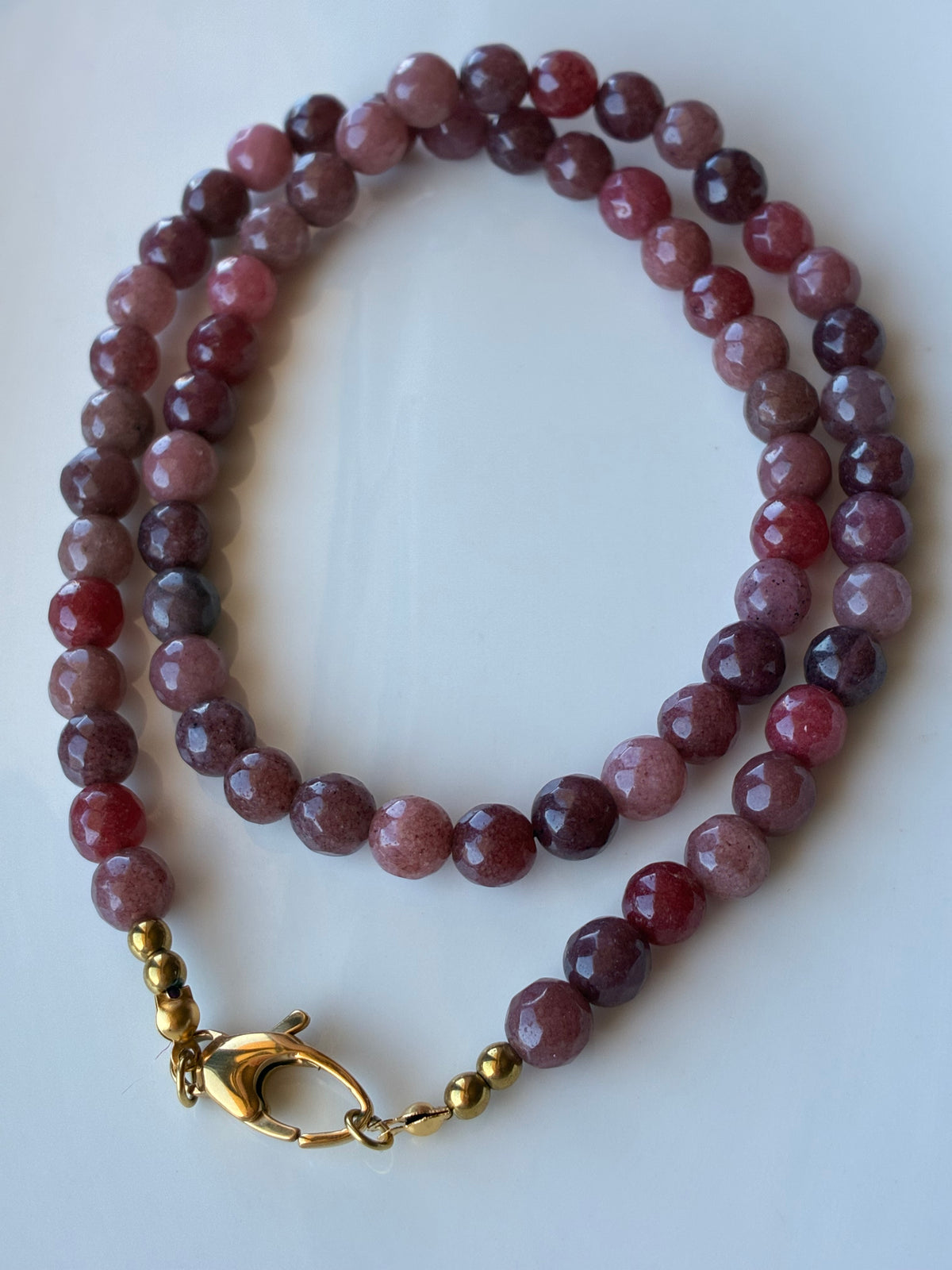 Collana con Pietre di Giada Multicolor