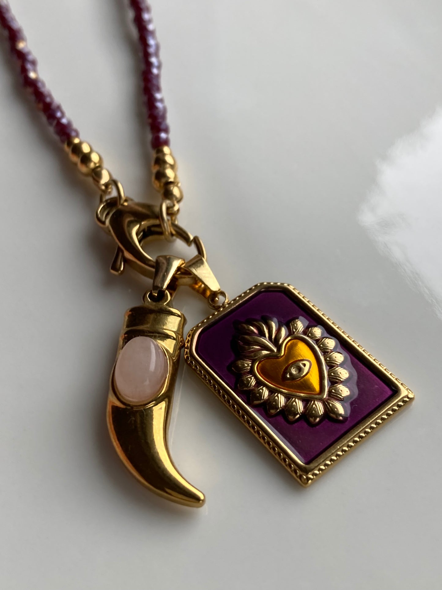 Collana Cristallini e Pendenti in Acciaio
