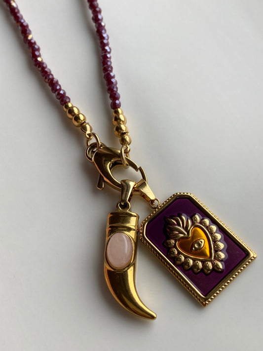 Collana Cristallini e Pendenti in Acciaio