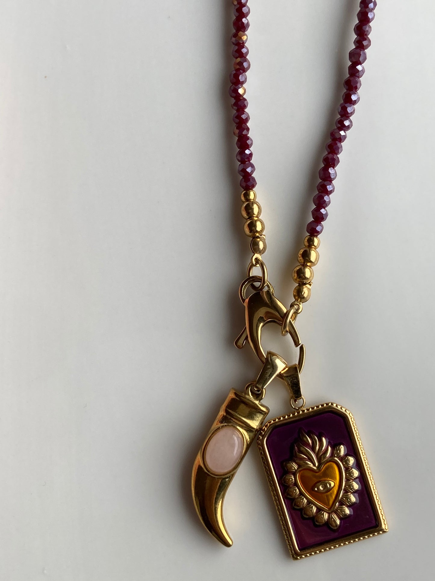 Collana Cristallini e Pendenti in Acciaio