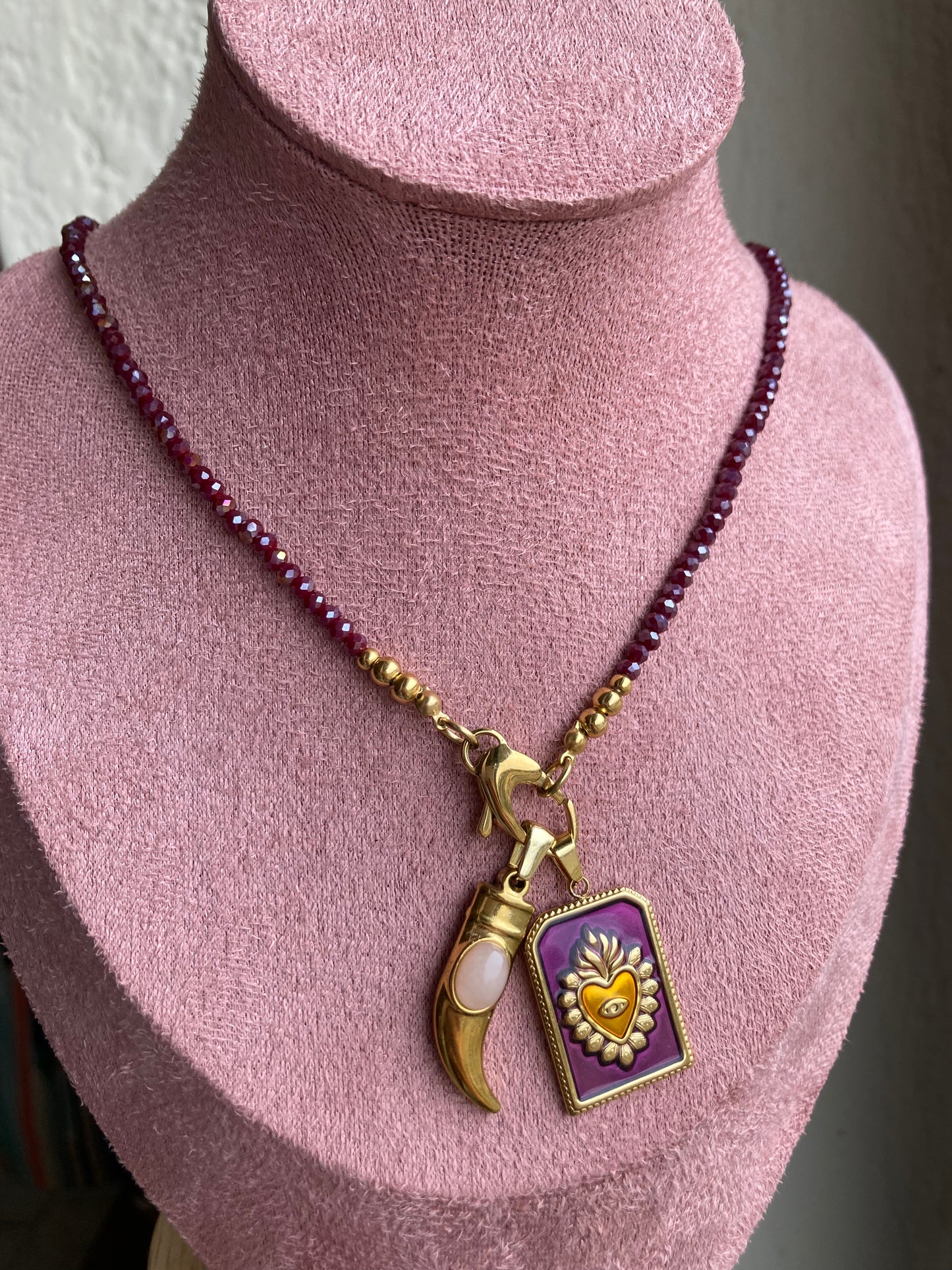 Collana Cristallini e Pendenti in Acciaio